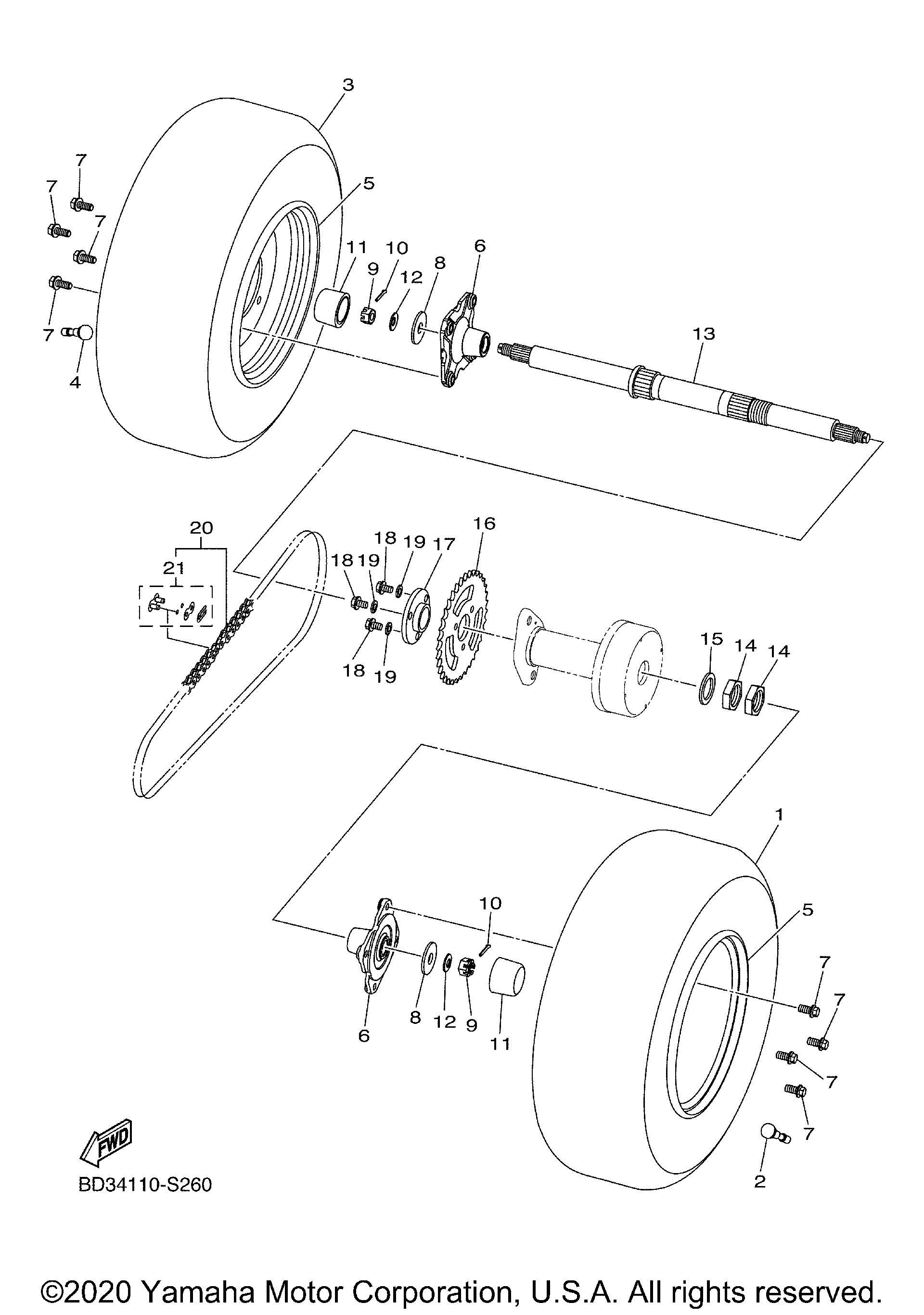 Задняя часть AXLE WHEEL