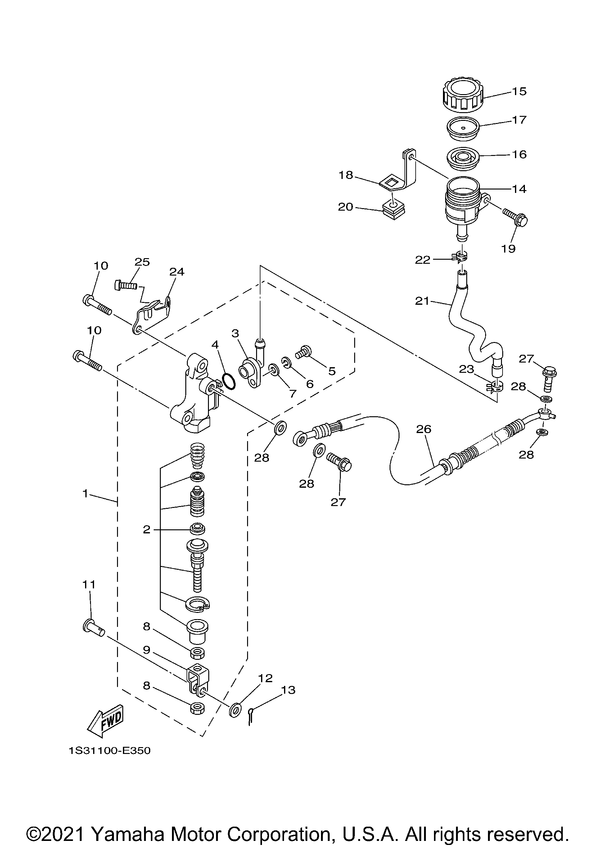 Задний главный цилиндр тормоза