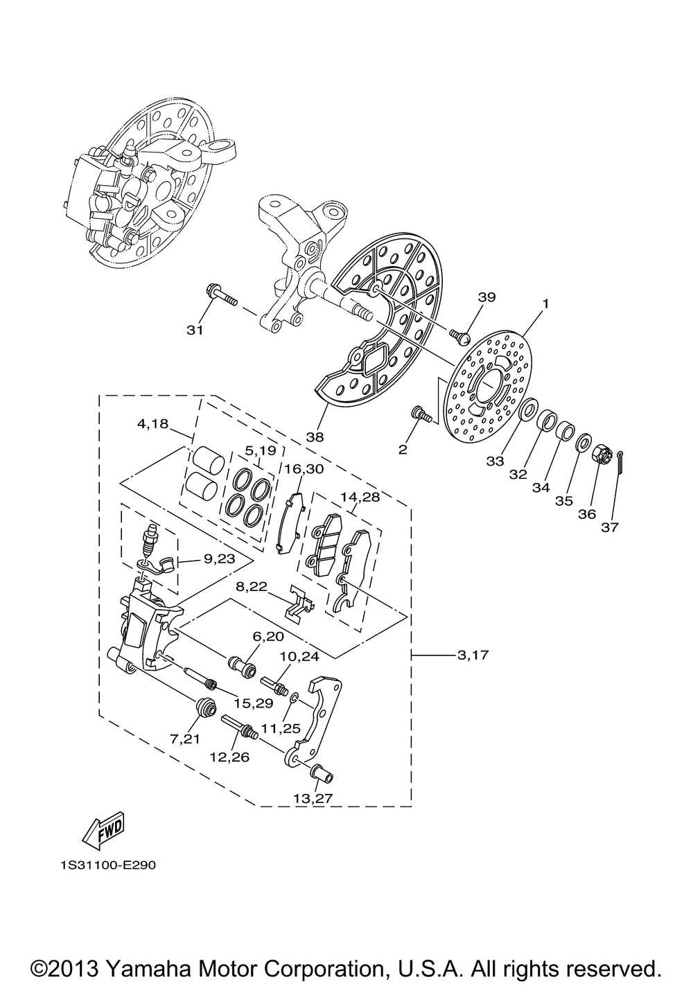 Передний суппорт тормоза
