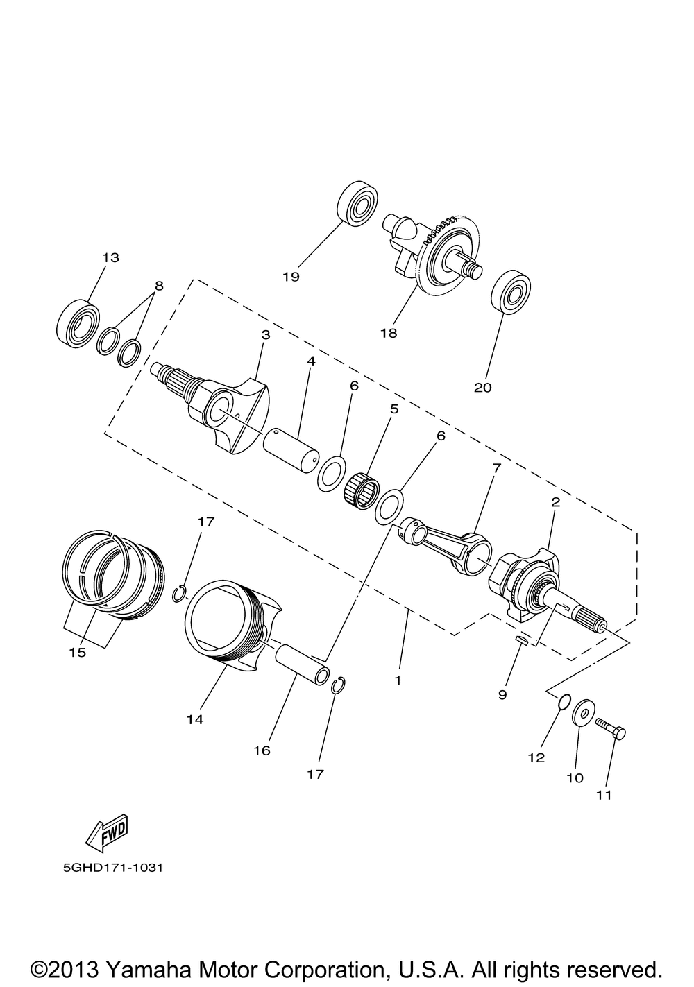 Коленвал и поршни