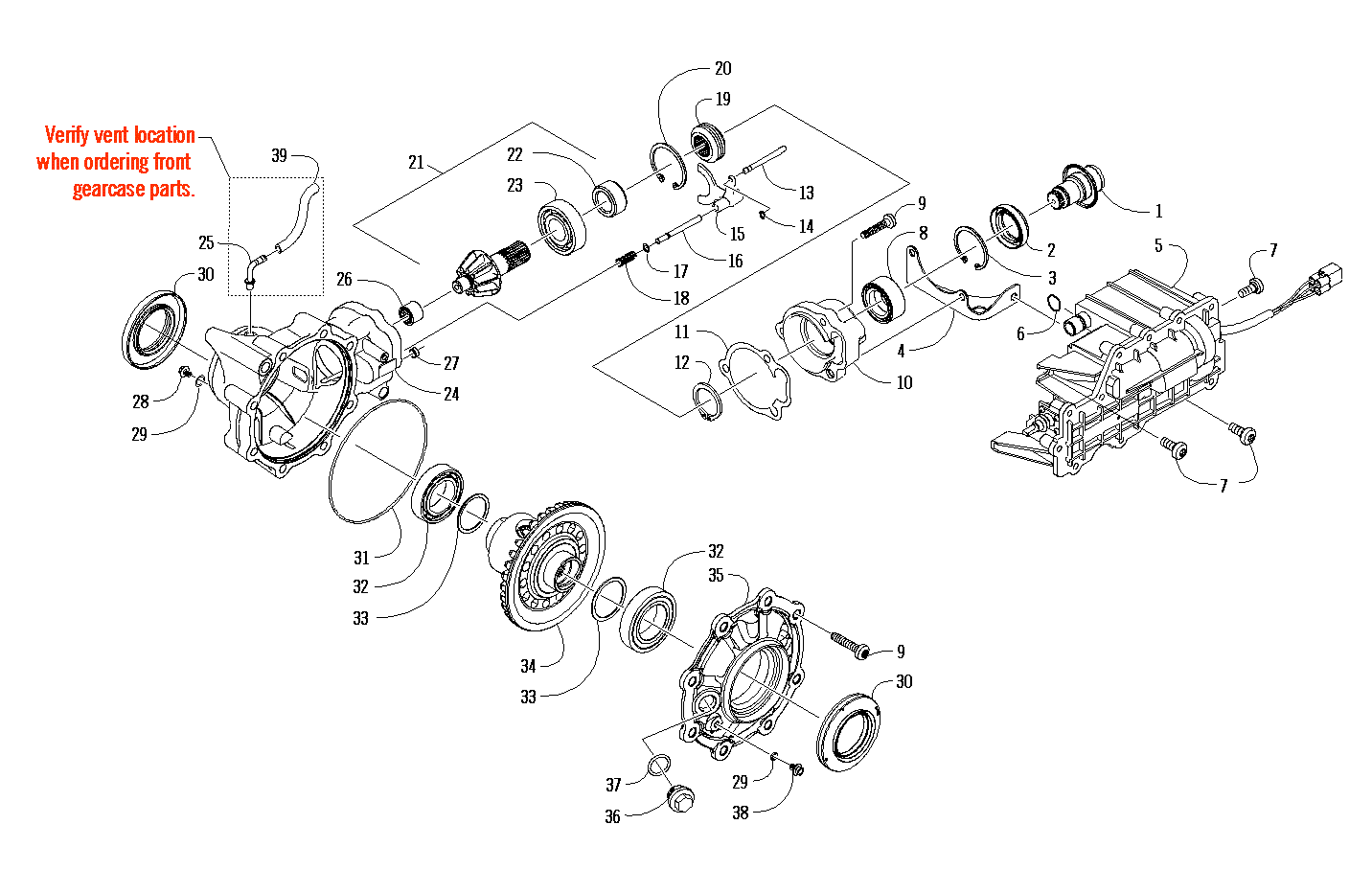Передняя часть DRIVE GEARCASE ASSEMBLY [303495]
