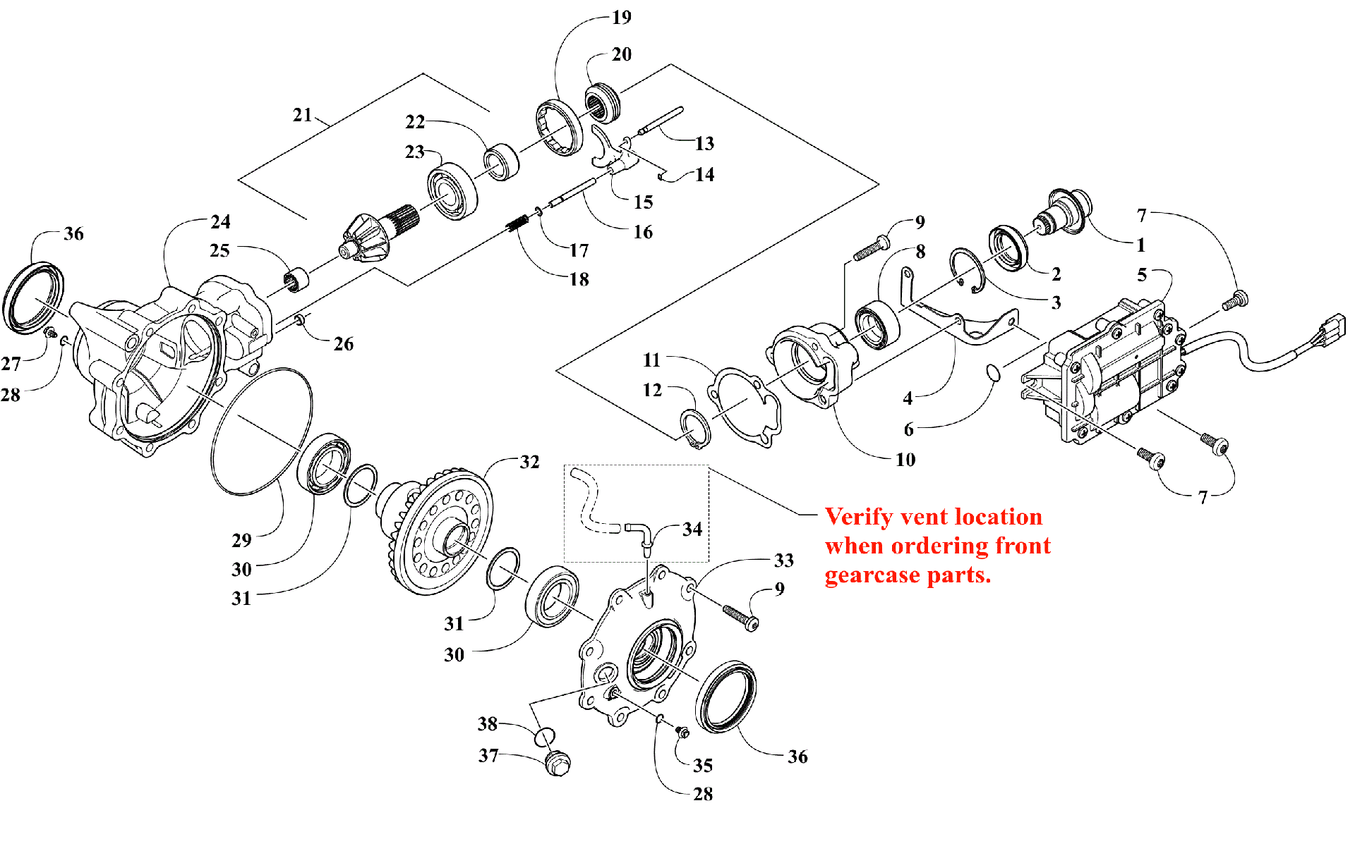 Передняя часть DRIVE GEARCASE ASSEMBLY [304053]