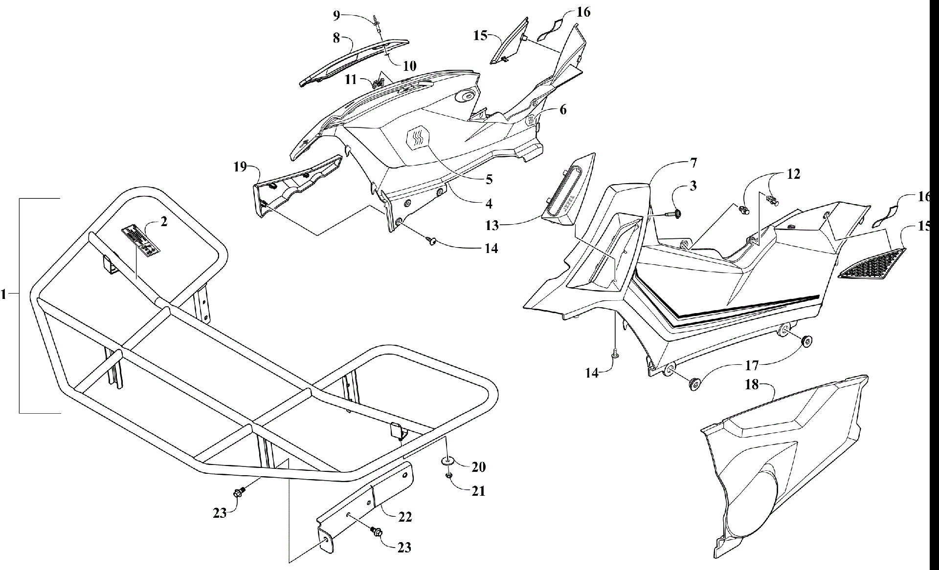 Передняя часть RACK AND SIDE PANEL ASSEMBLIES [303964]