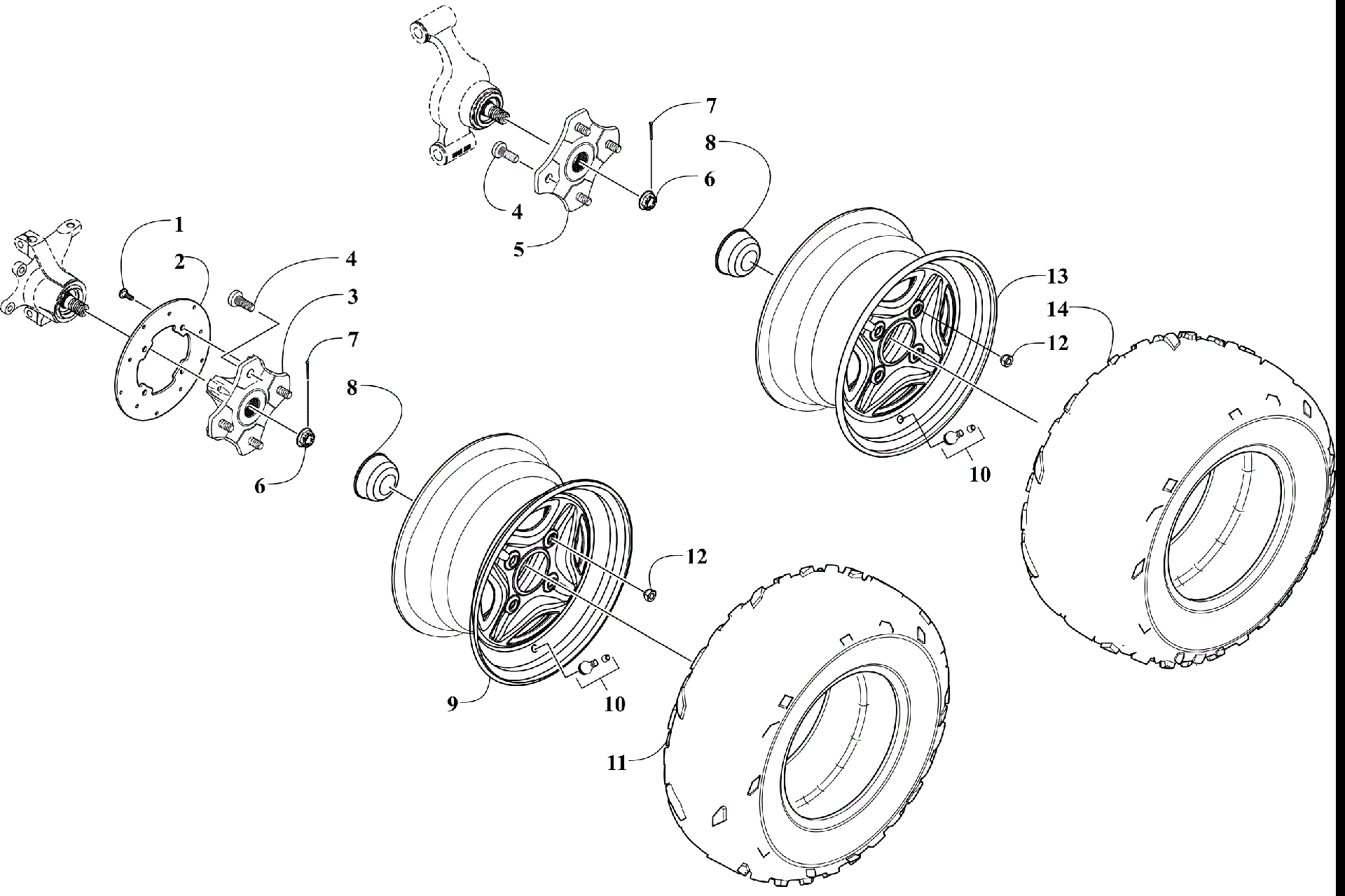 Колесо AND TIRE ASSEMBLY (SER. # 200233 AND BELOW) [303979]