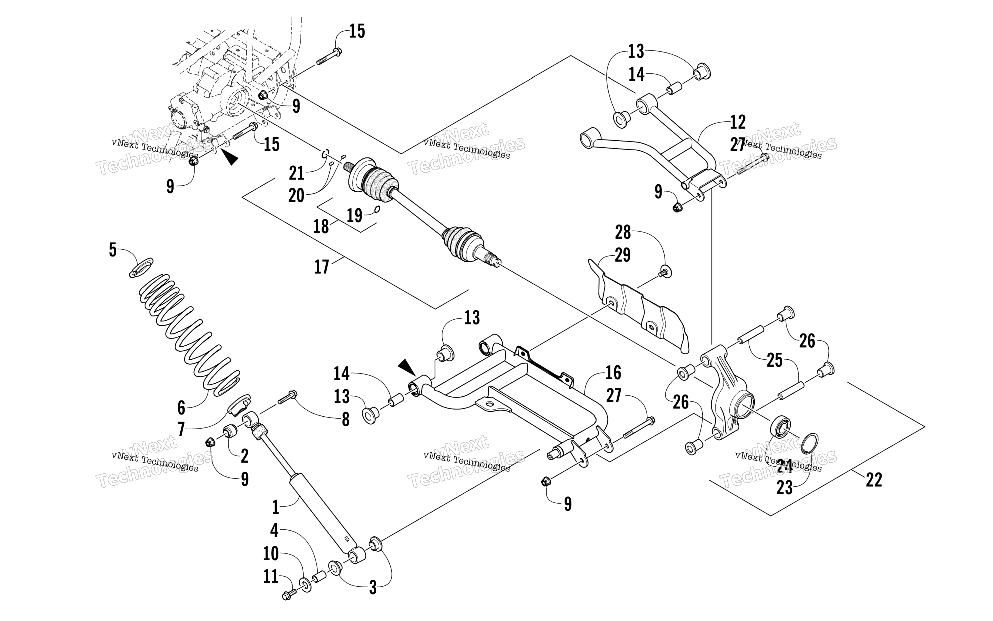 Задняя часть Suspension Assembly
