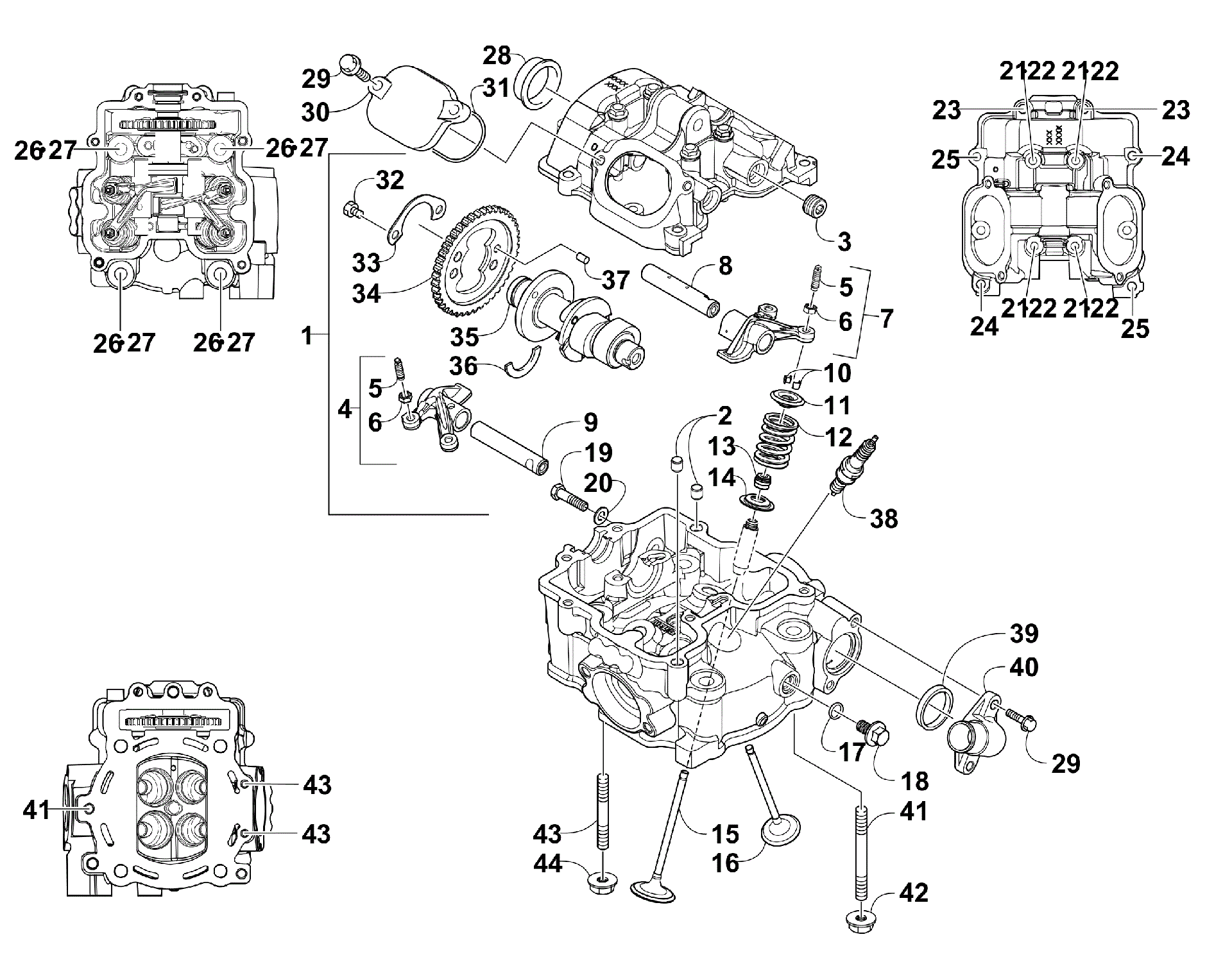 Головка блока цилиндров AND CAMSHAFT/VALVE ASSEMBLY [300315]