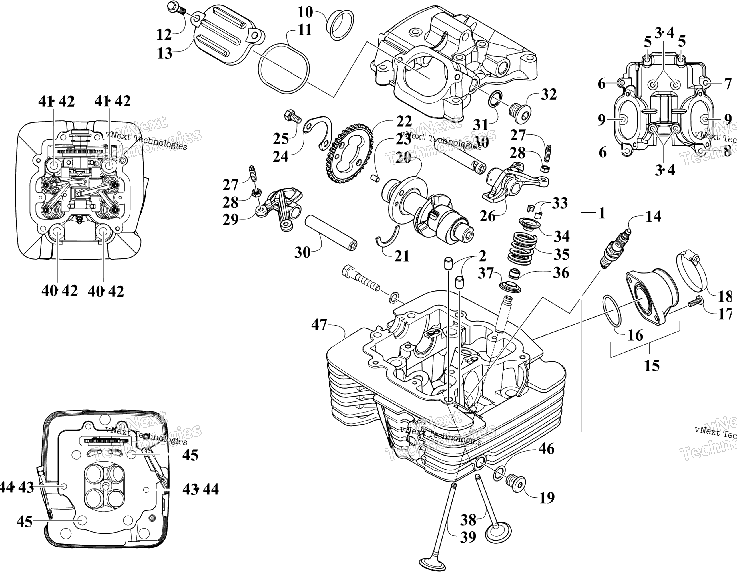 Цилиндр Head And Camshaft/Valve Assembly