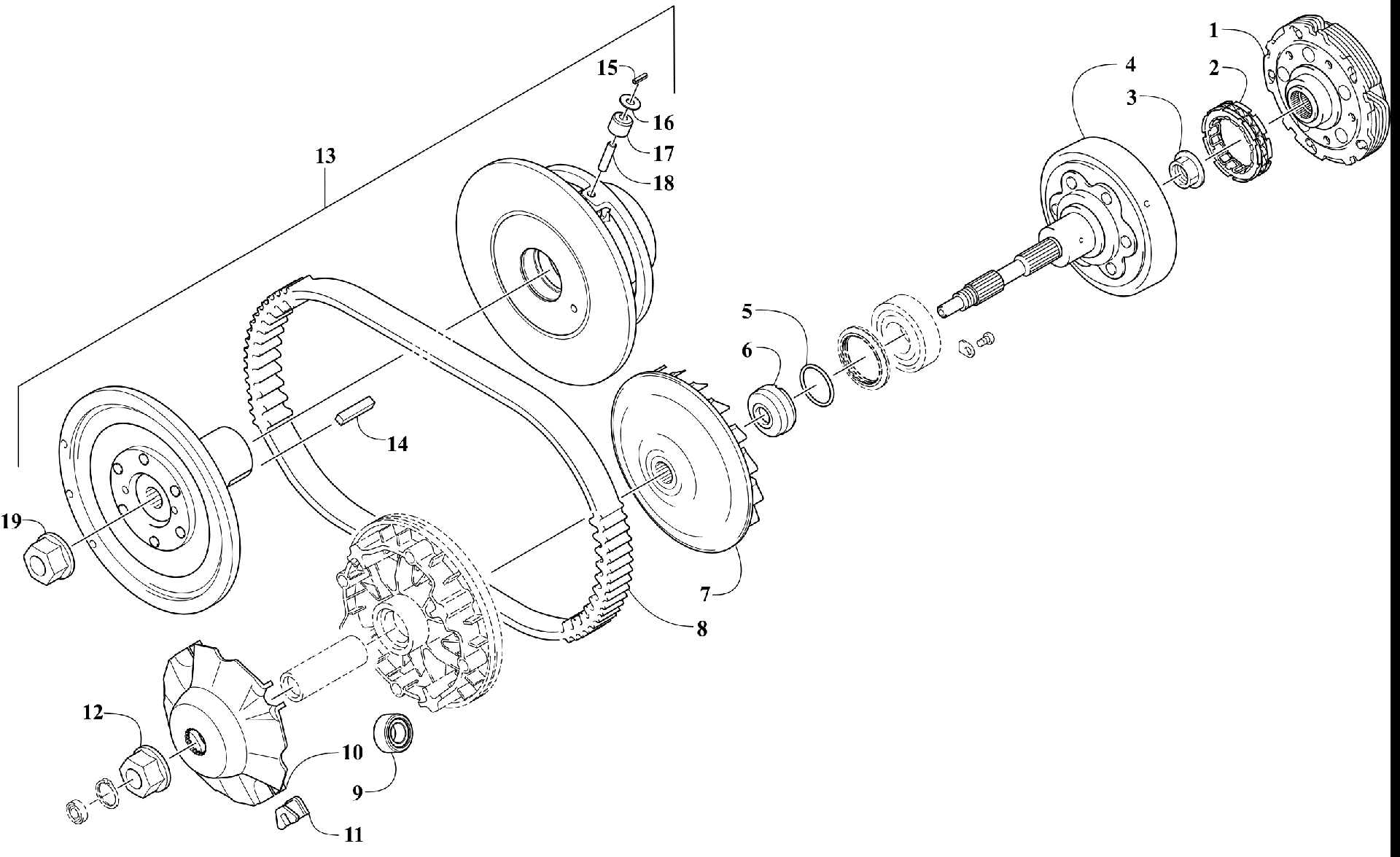 Сцепление AND DRIVE BELT ASSEMBLY [100382]