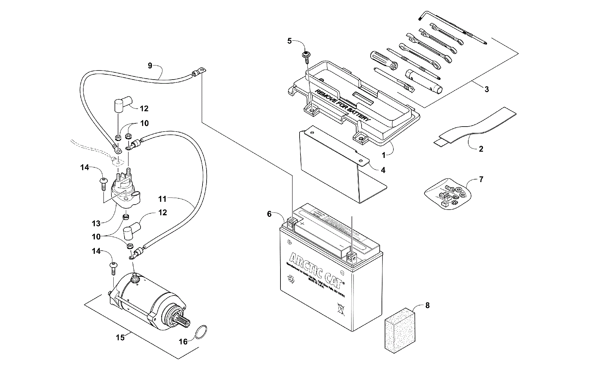 Аккумулятор AND STARTER ASSEMBLY [301955]