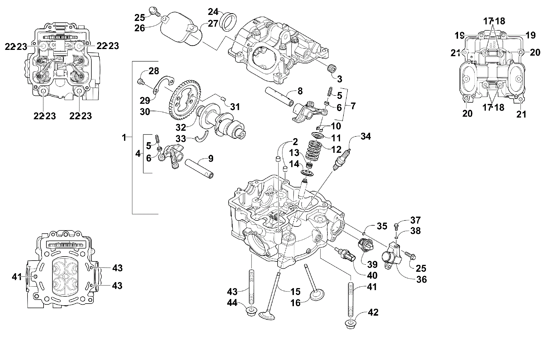 Головка блока цилиндров AND CAMSHAFT/VALVE ASSEMBLY [300292]