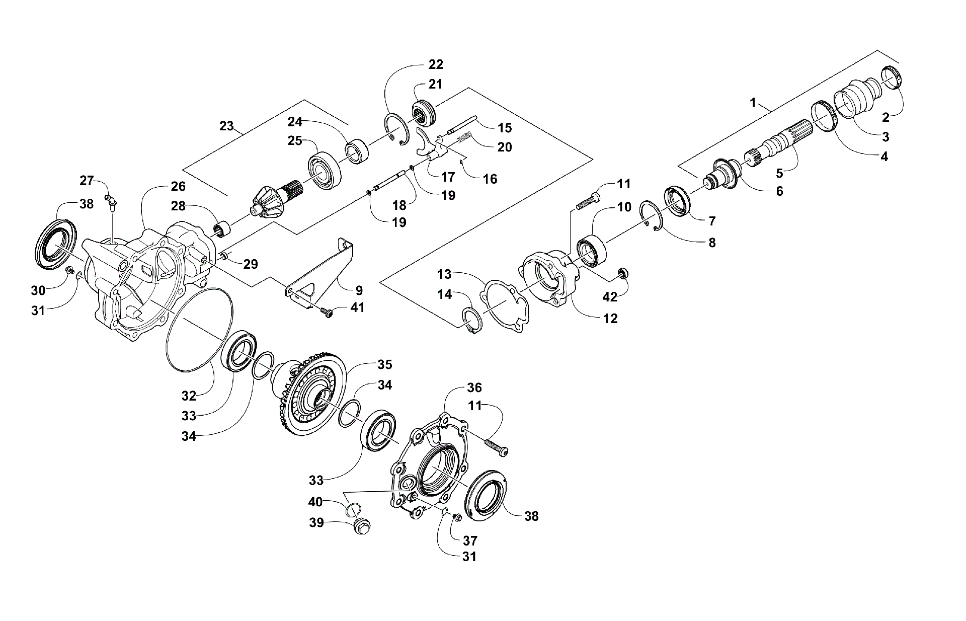 Передняя часть DRIVE GEARCASE ASSEMBLY [302150]