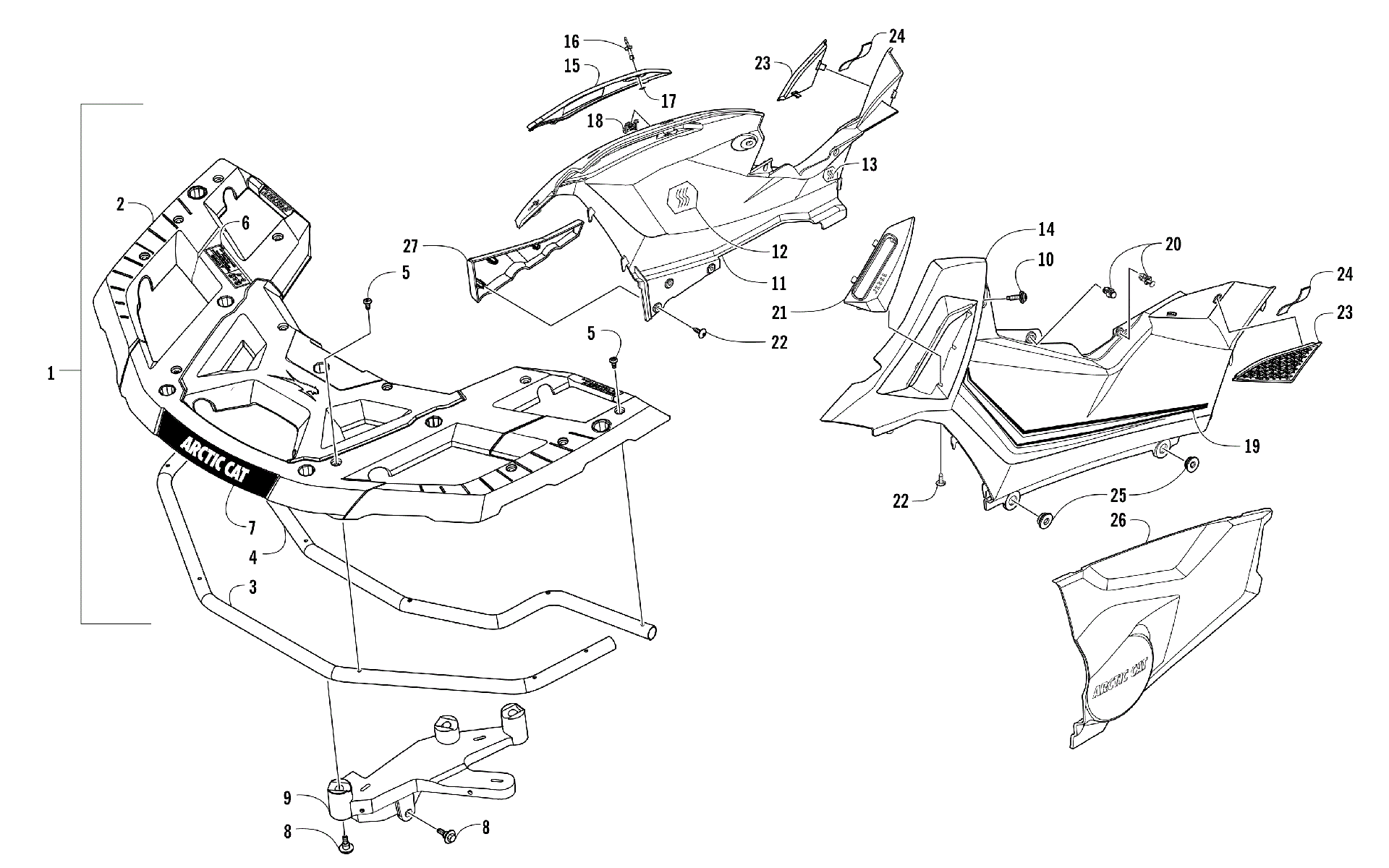 Передняя часть RACK AND SIDE PANEL ASSEMBLIES [301590]