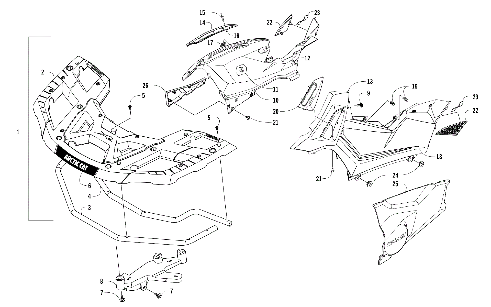 Передняя часть RACK AND SIDE PANEL ASSEMBLIES [302009]