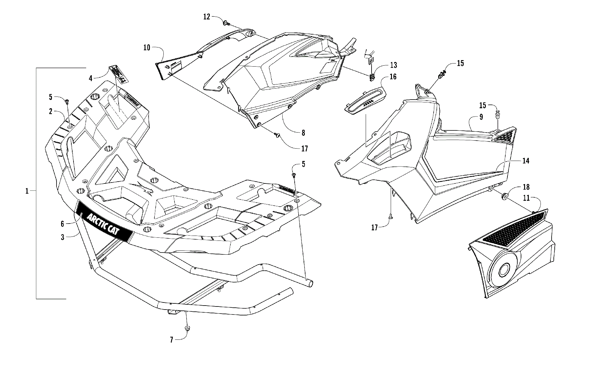Передняя часть RACK AND SIDE PANEL ASSEMBLIES [301793]