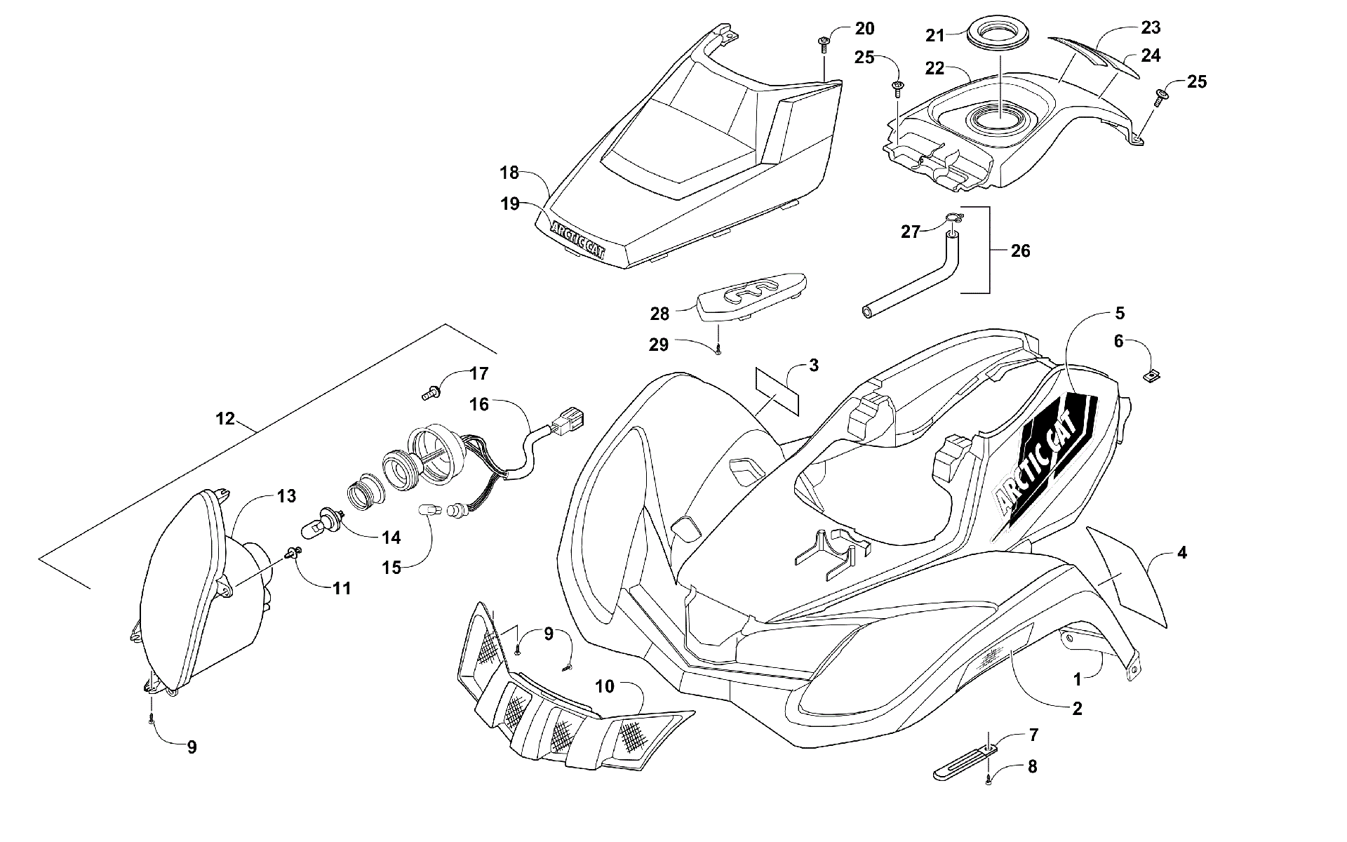 Передняя часть BODY AND HEADLIGHT ASSEMBLY [301252]
