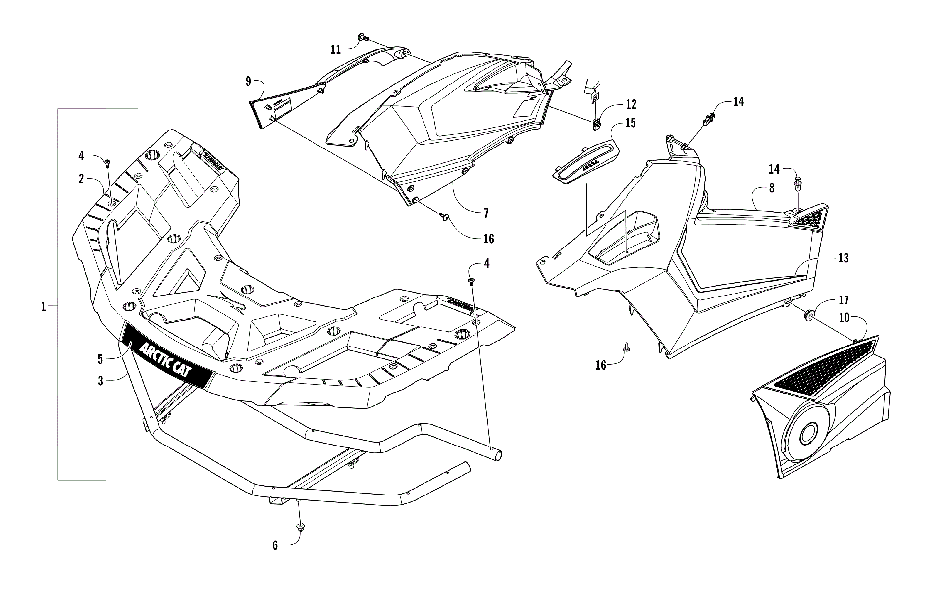 Передняя часть RACK AND SIDE PANEL ASSEMBLIES [301941]