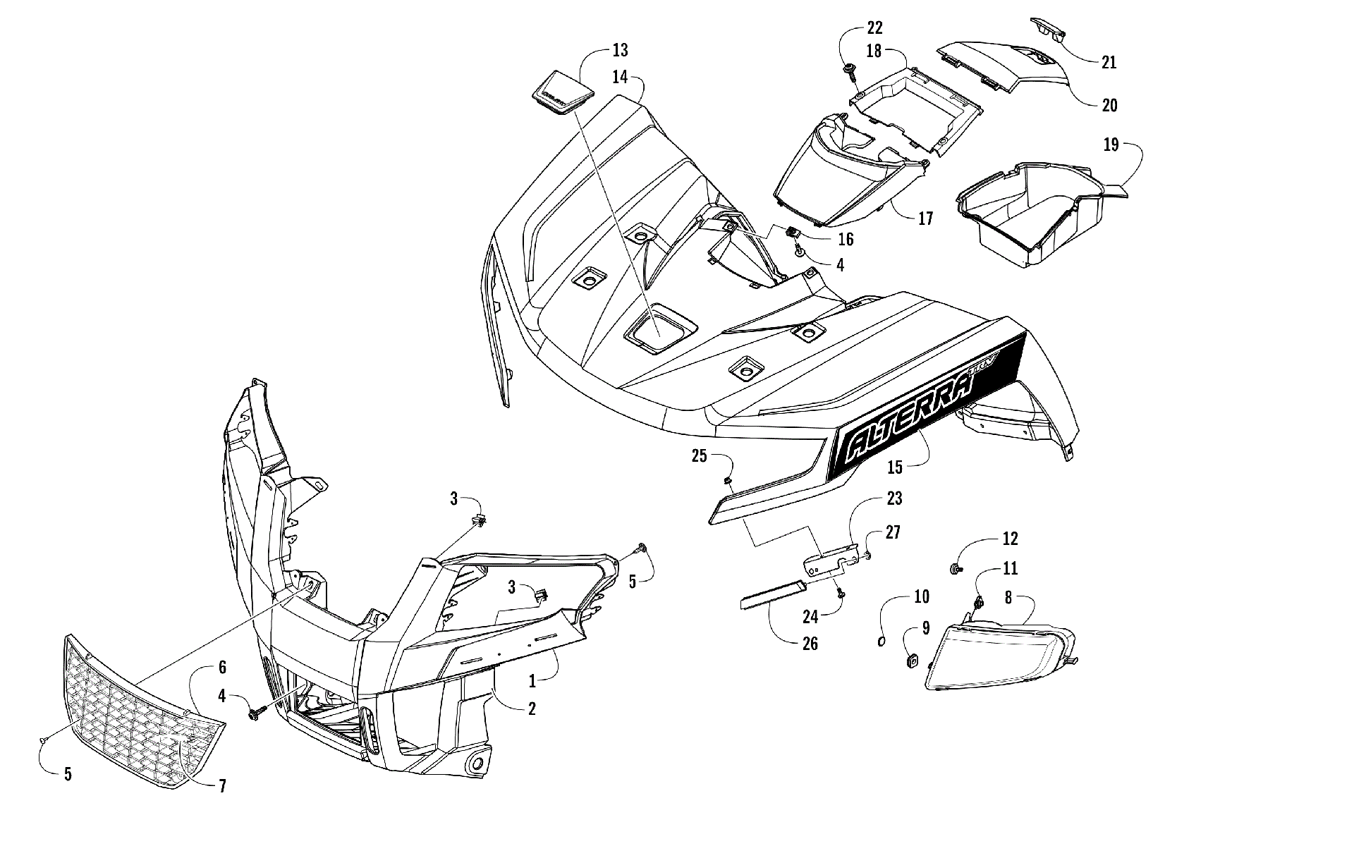 Передняя часть BODY PANEL AND HEADLIGHT ASSEMBLIES [301988]