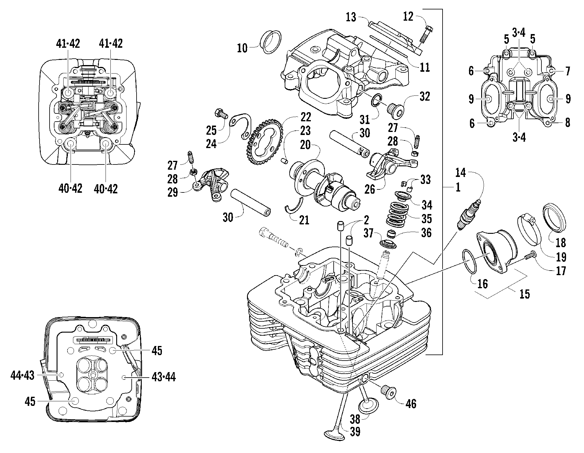 Головка блока цилиндров AND CAMSHAFT/VALVE ASSEMBLY [100394]