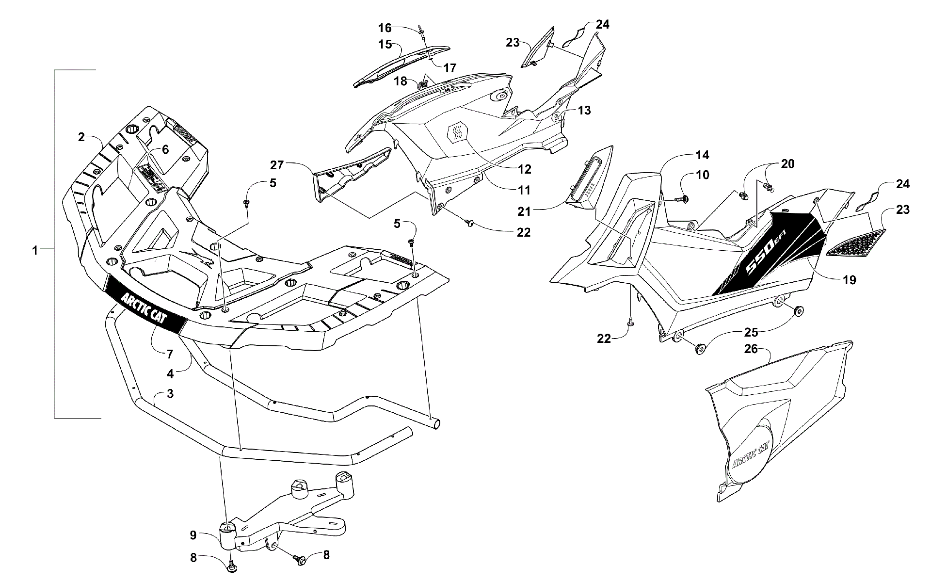Передняя часть RACK AND SIDE PANEL ASSEMBLIES [301173]