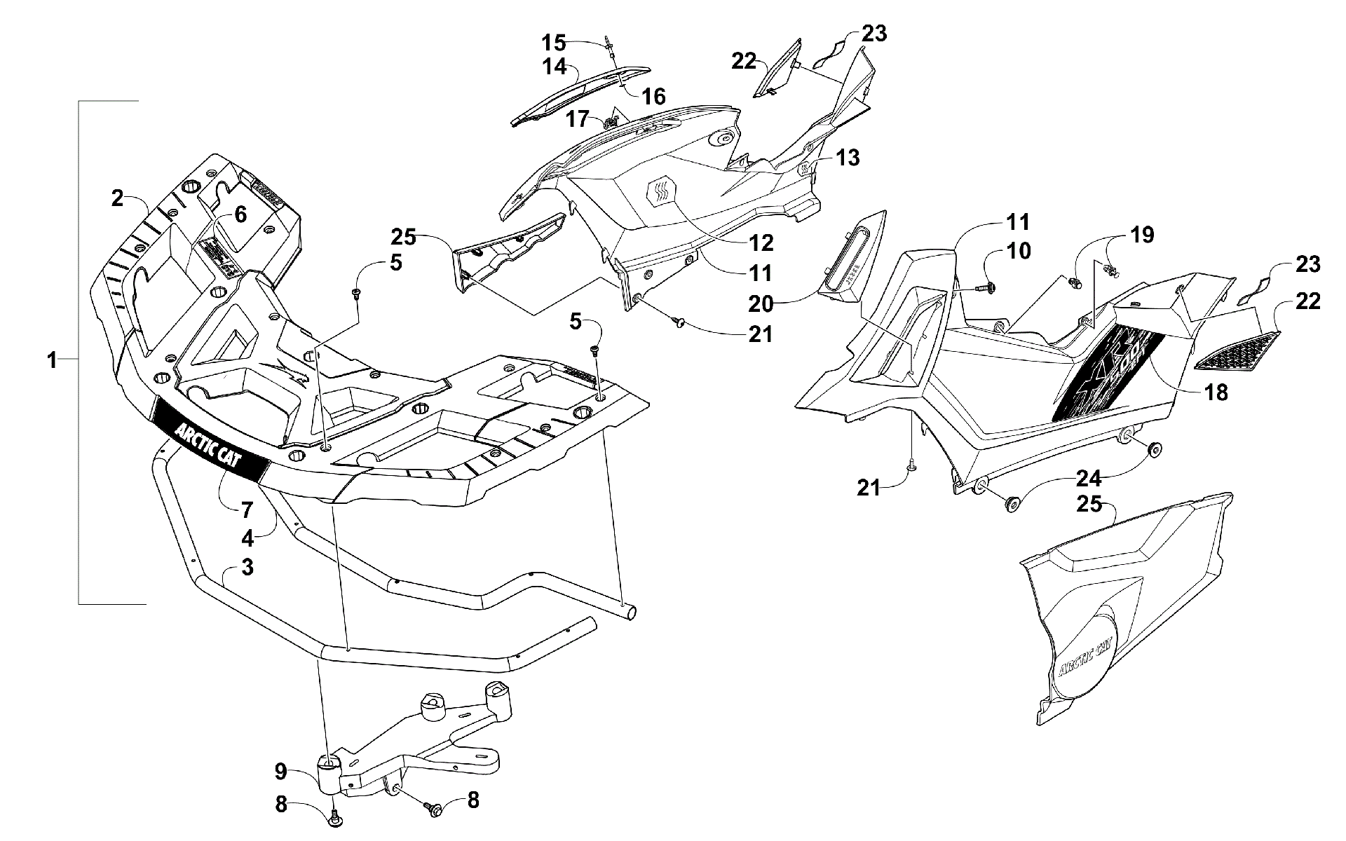 Передняя часть RACK AND SIDE PANEL ASSEMBLIES [300639]