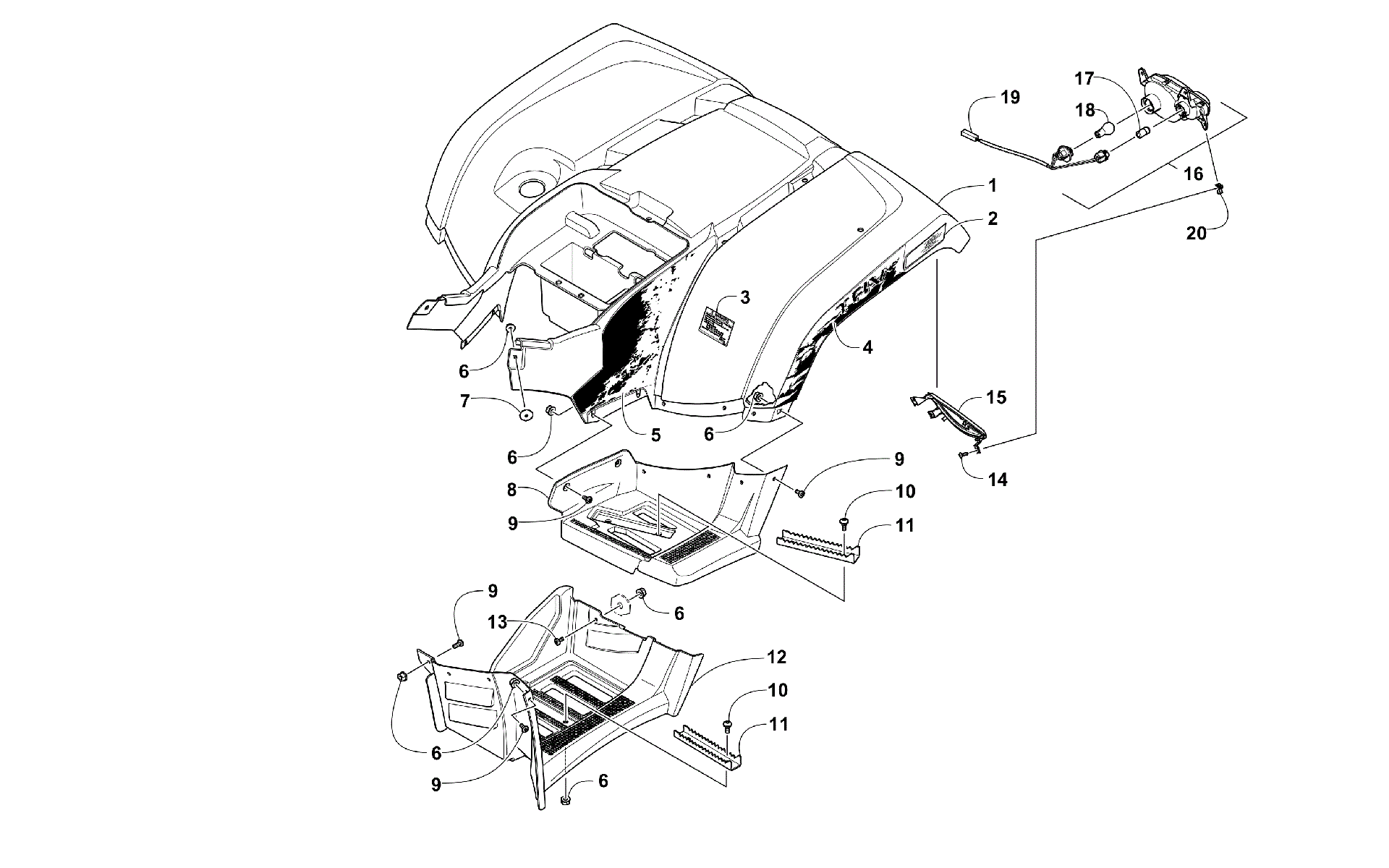 задний кузов панель и FOOTWELL ASSEMBLIES [301080]