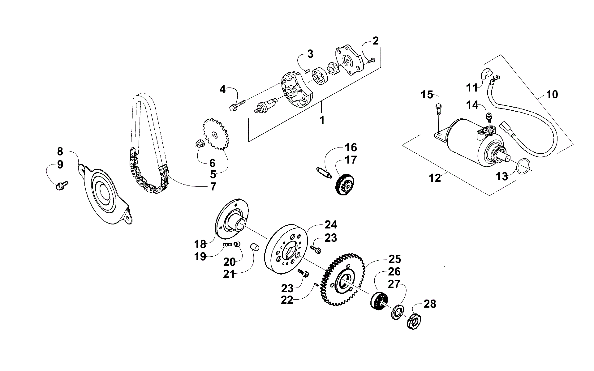 Стартер AND OIL PUMP ASSEMBLY [96340]