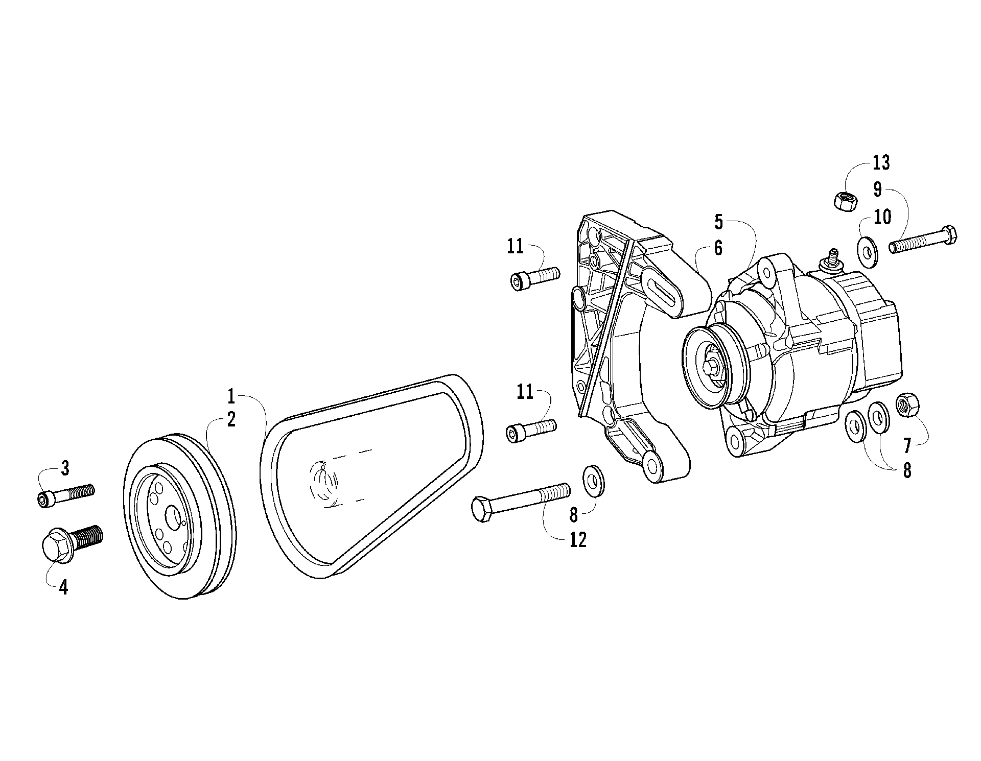 EXTERNAL генератор и привод PULLEY ASSEMBLIES [96015]