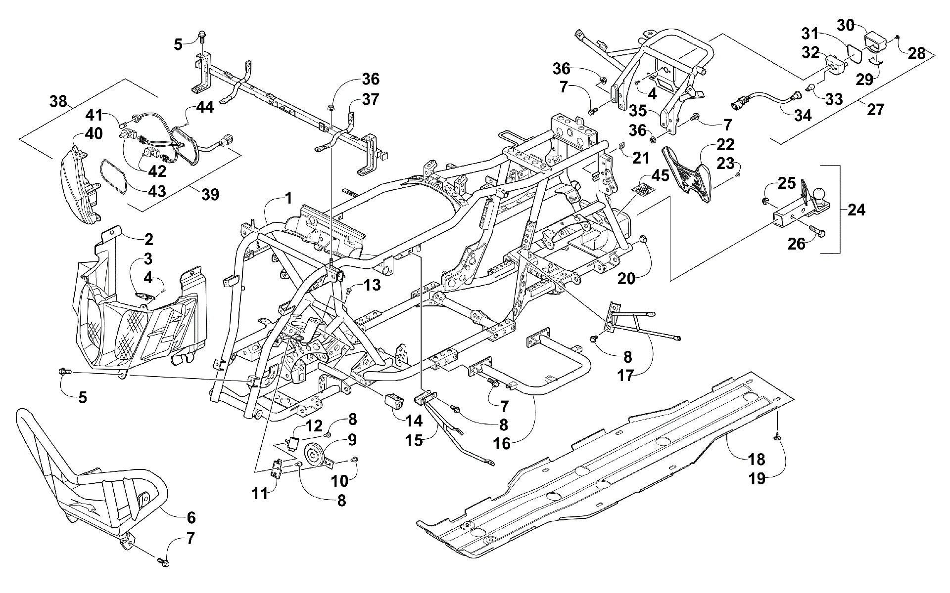 BUMPER, FRAME, и HEADLIGHT ASSEMBLIES [300593]