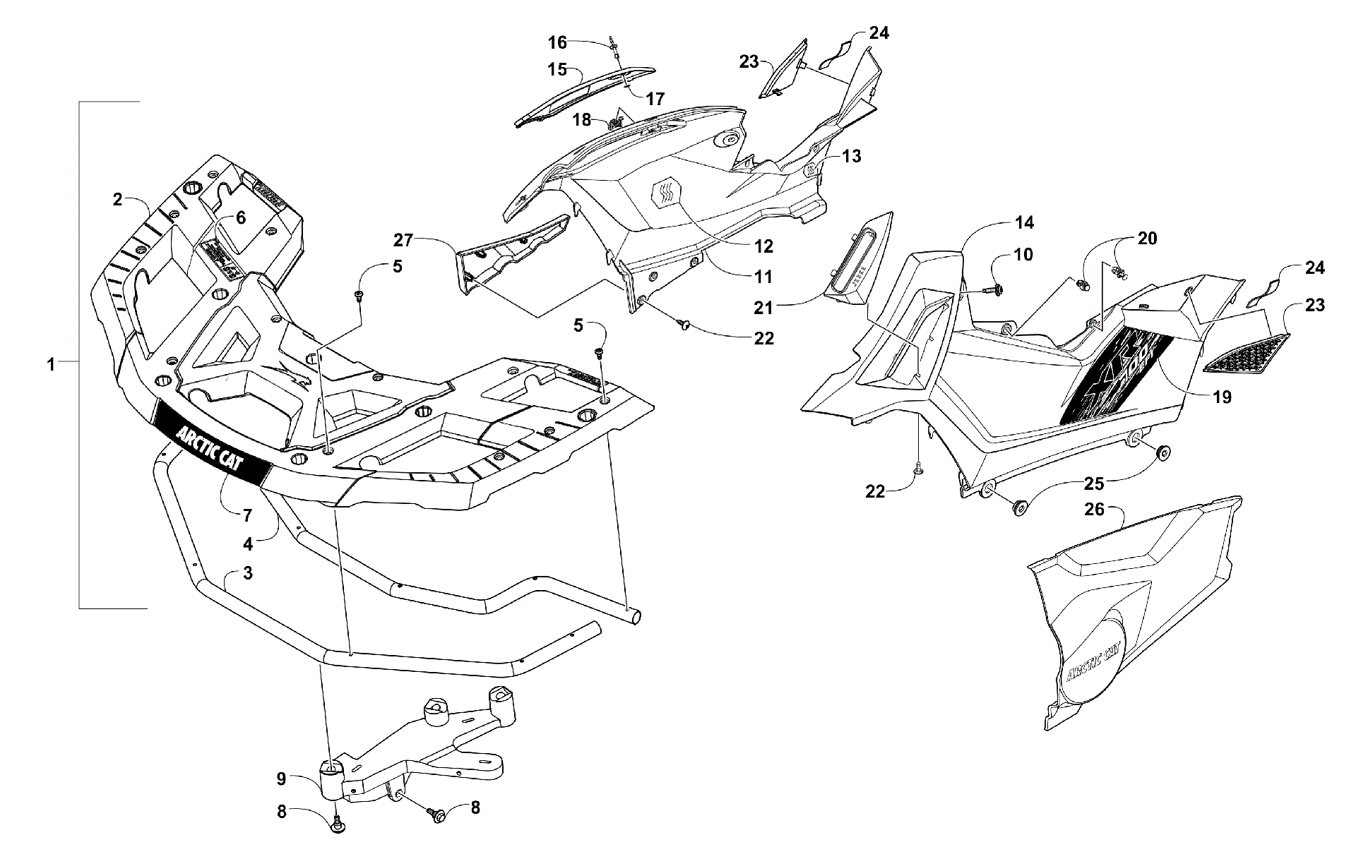 Передняя часть RACK AND SIDE PANEL ASSEMBLIES [300768]