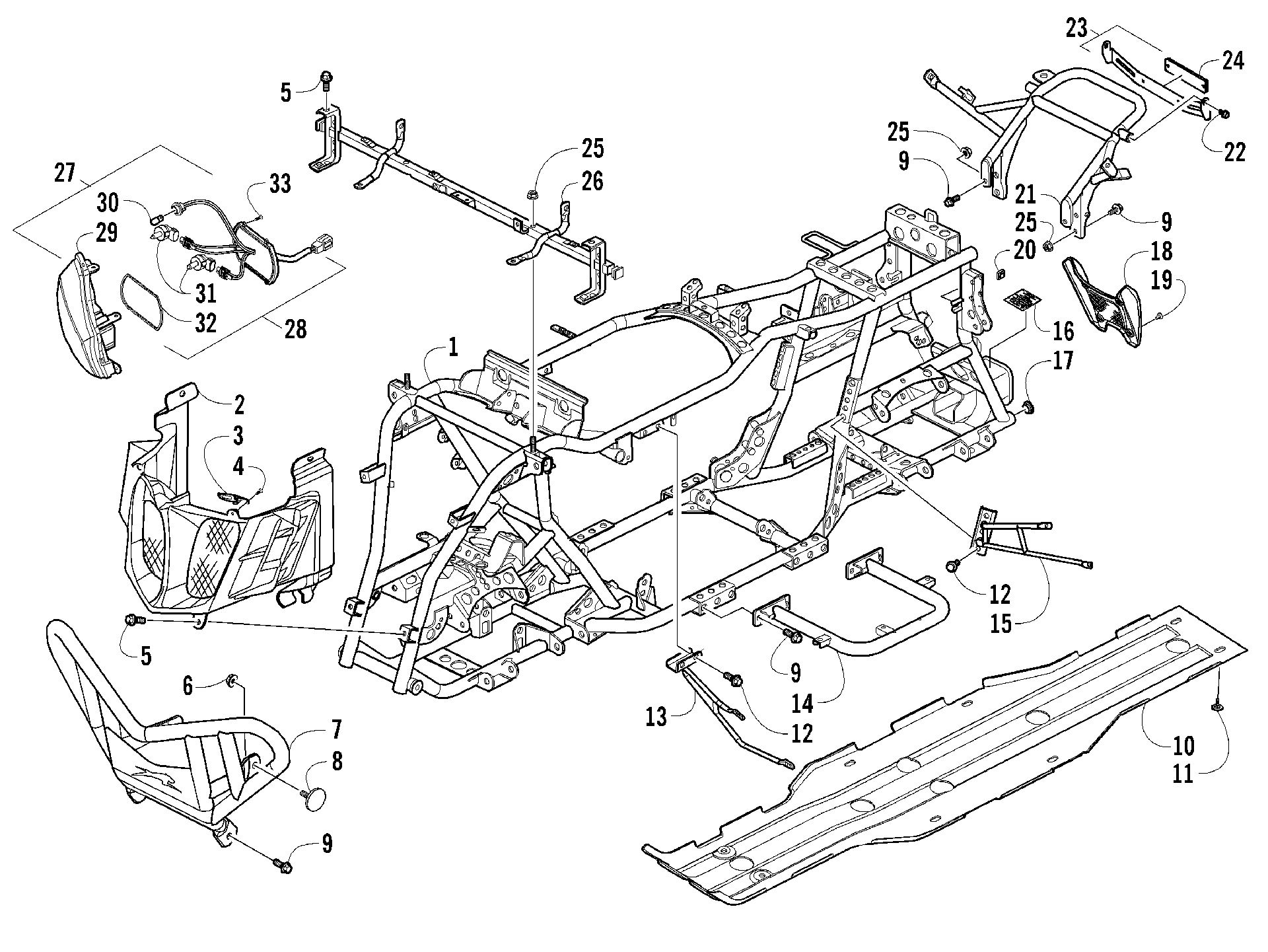 BUMPER, FRAME, и HEADLIGHT ASSEMBLIES [100747]