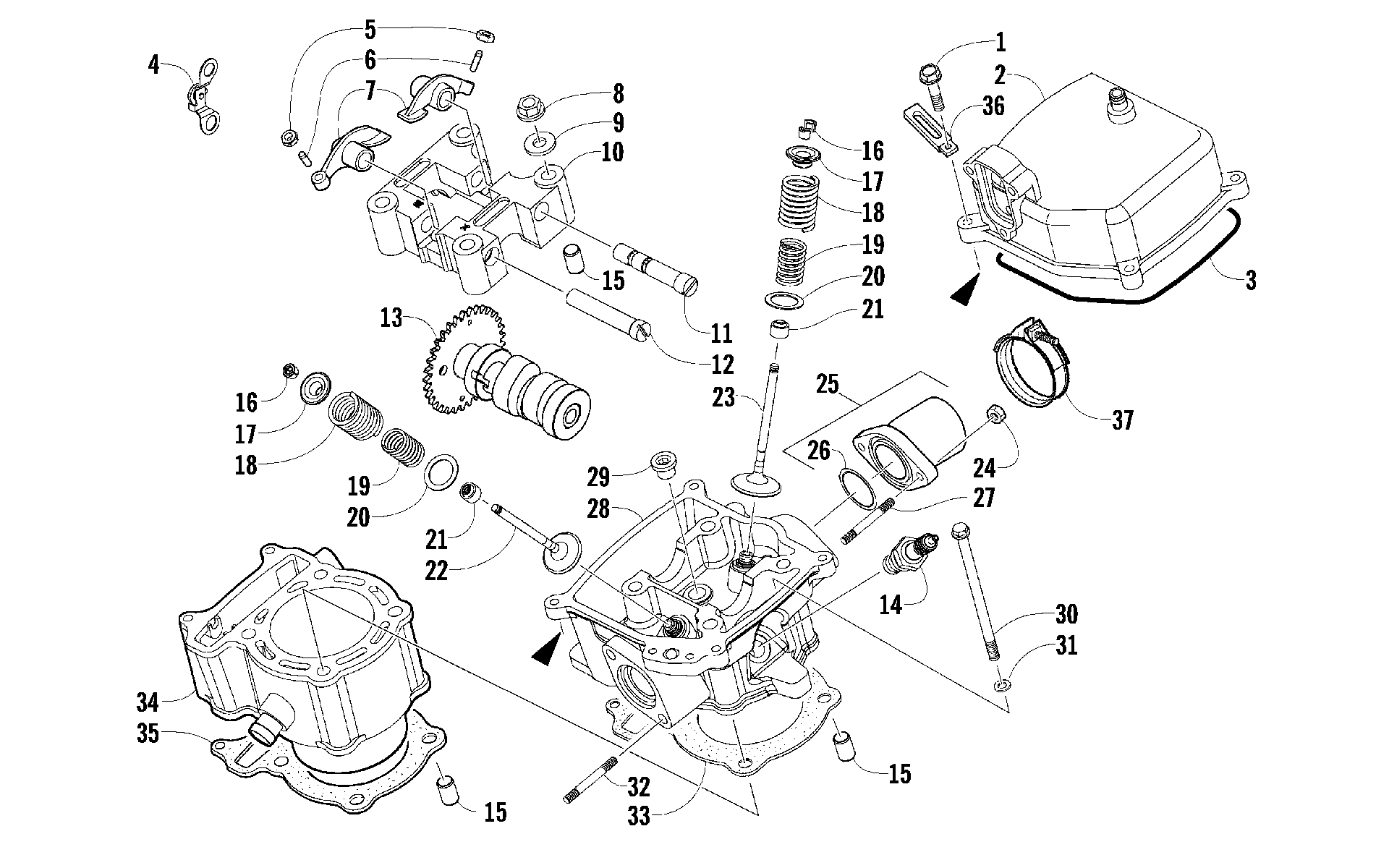 Головка блока цилиндров AND CAMSHAFT/VALVE ASSEMBLY [100476]