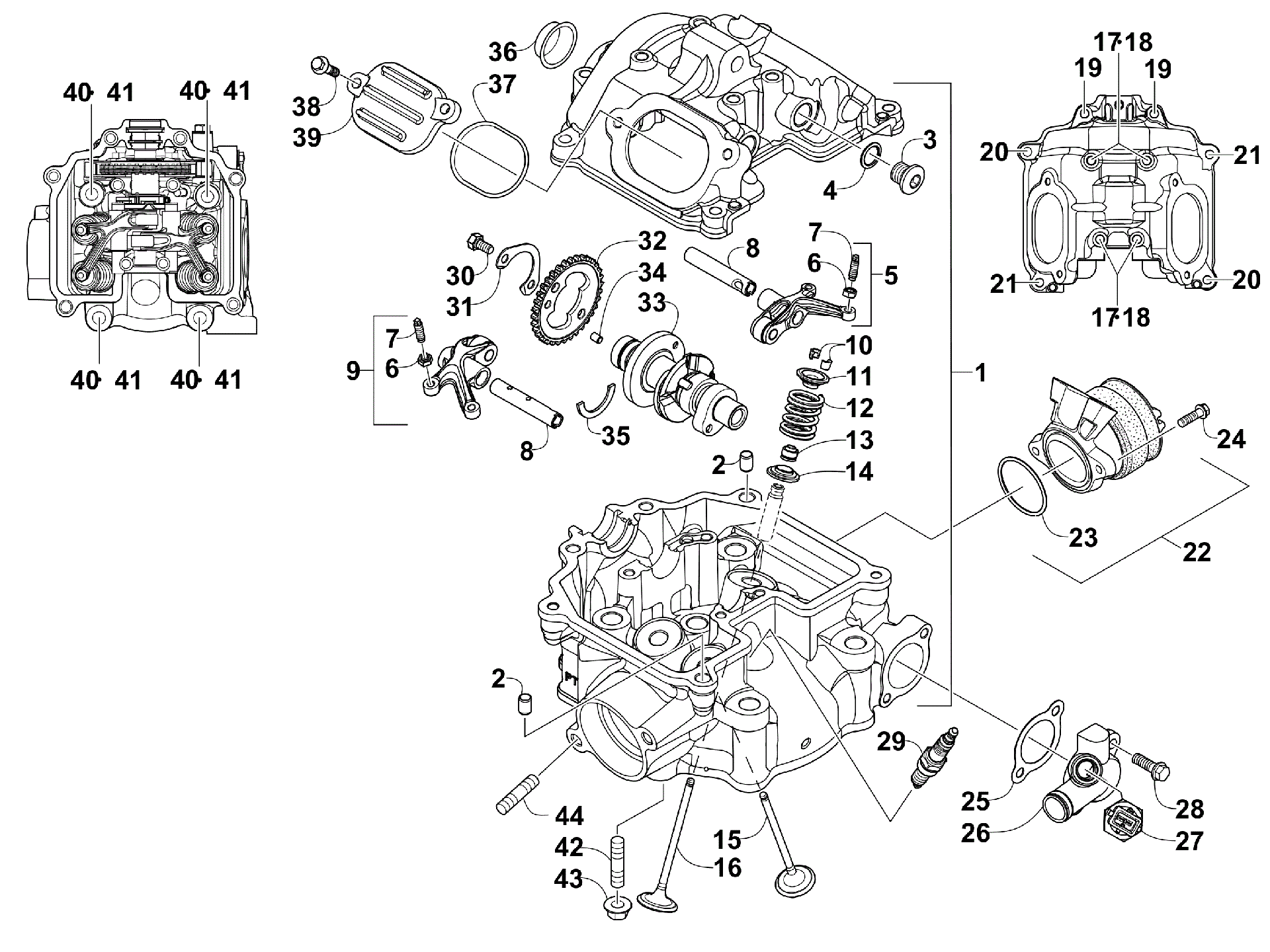 Головка блока цилиндров AND CAMSHAFT/VALVE ASSEMBLY [97674]