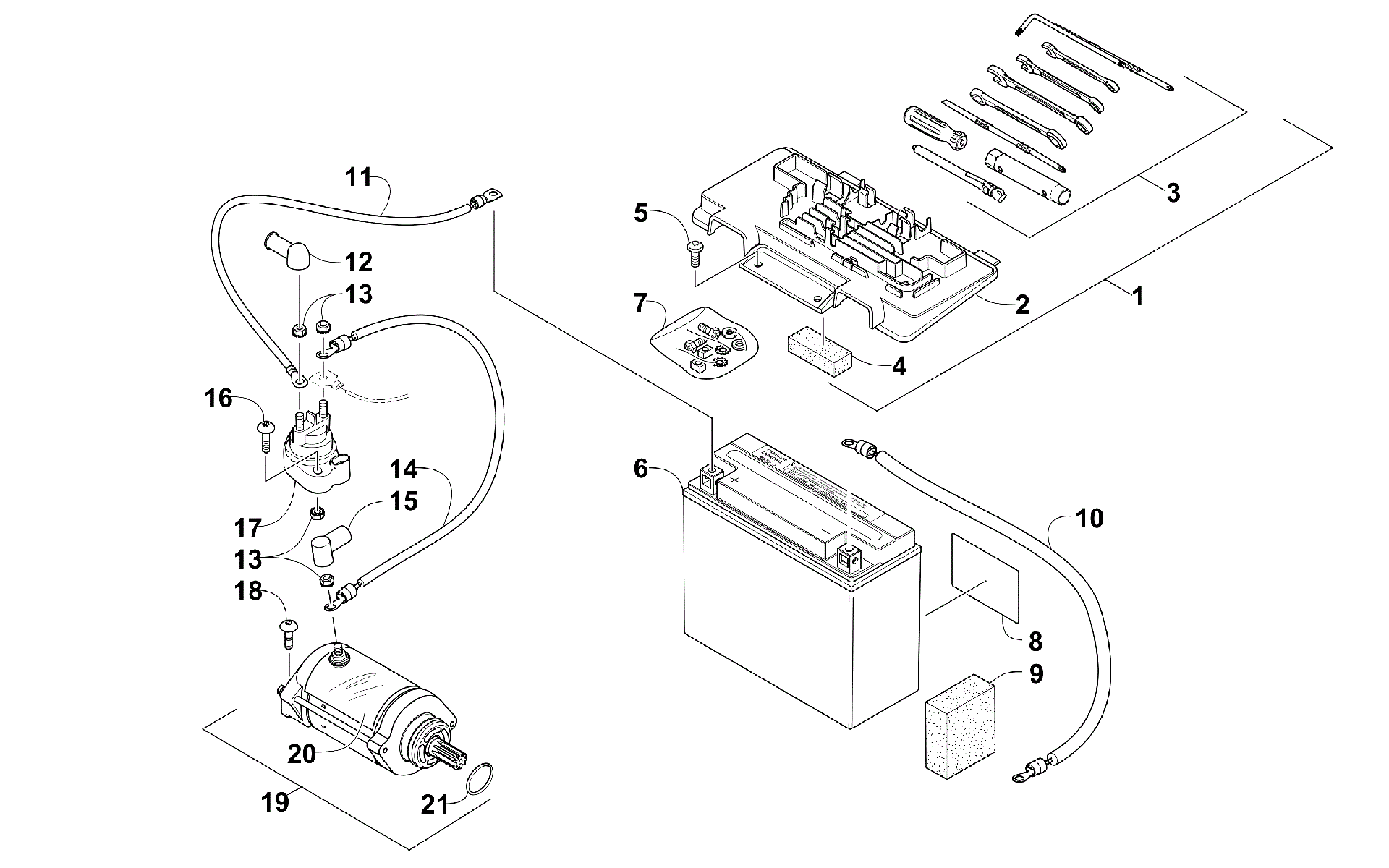 Аккумулятор AND STARTER ASSEMBLY [99913]