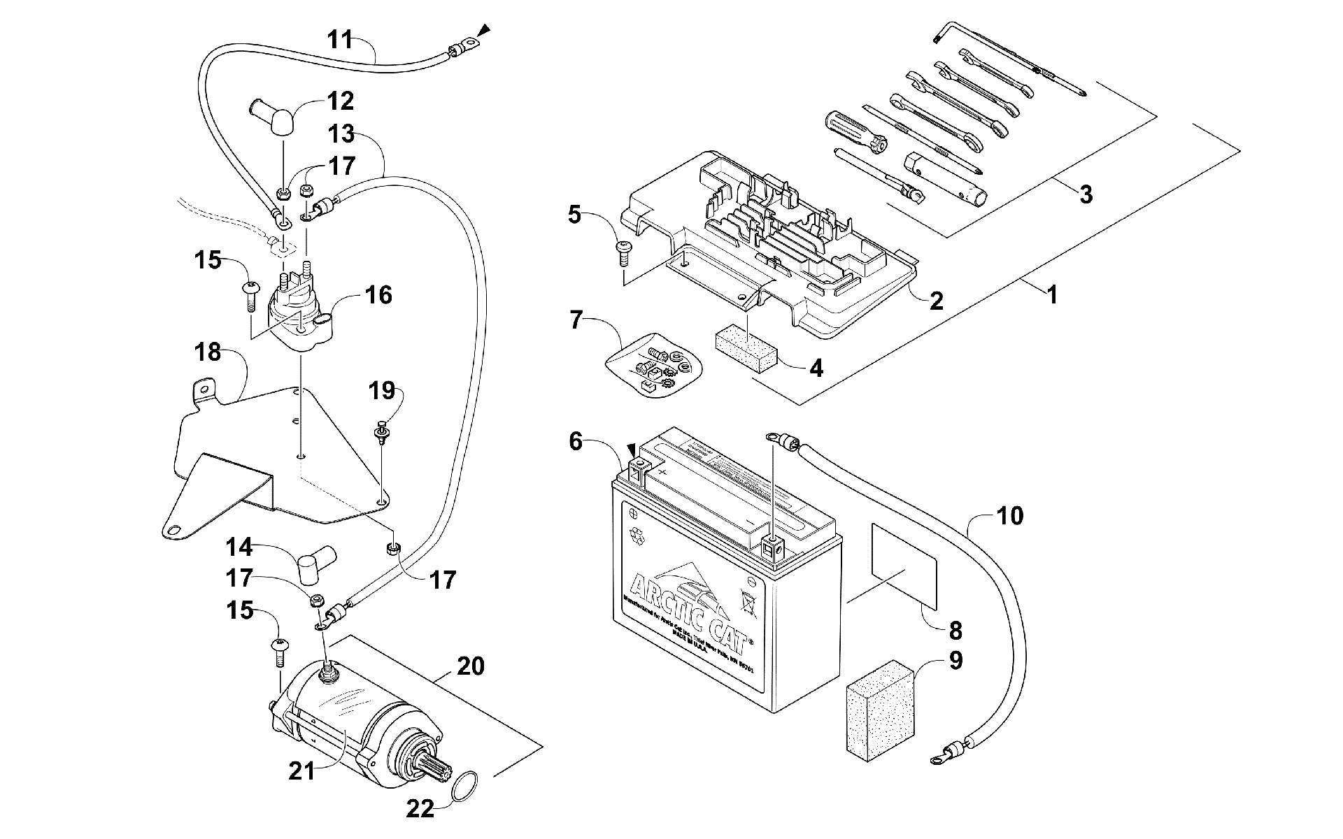 Аккумулятор AND STARTER ASSEMBLY [99838]