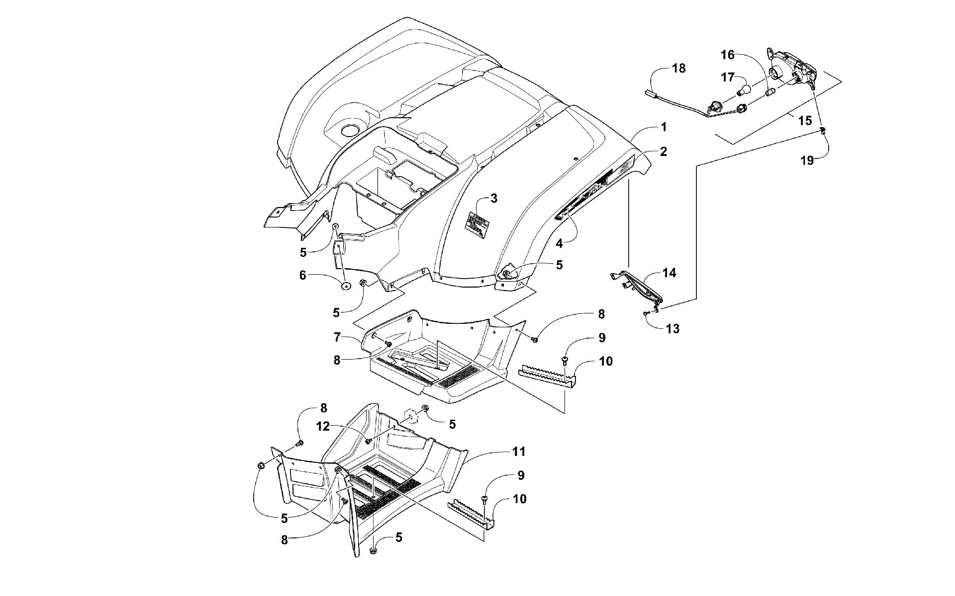 задний кузов панель и FOOTWLL ASSEMBLIES [300949]