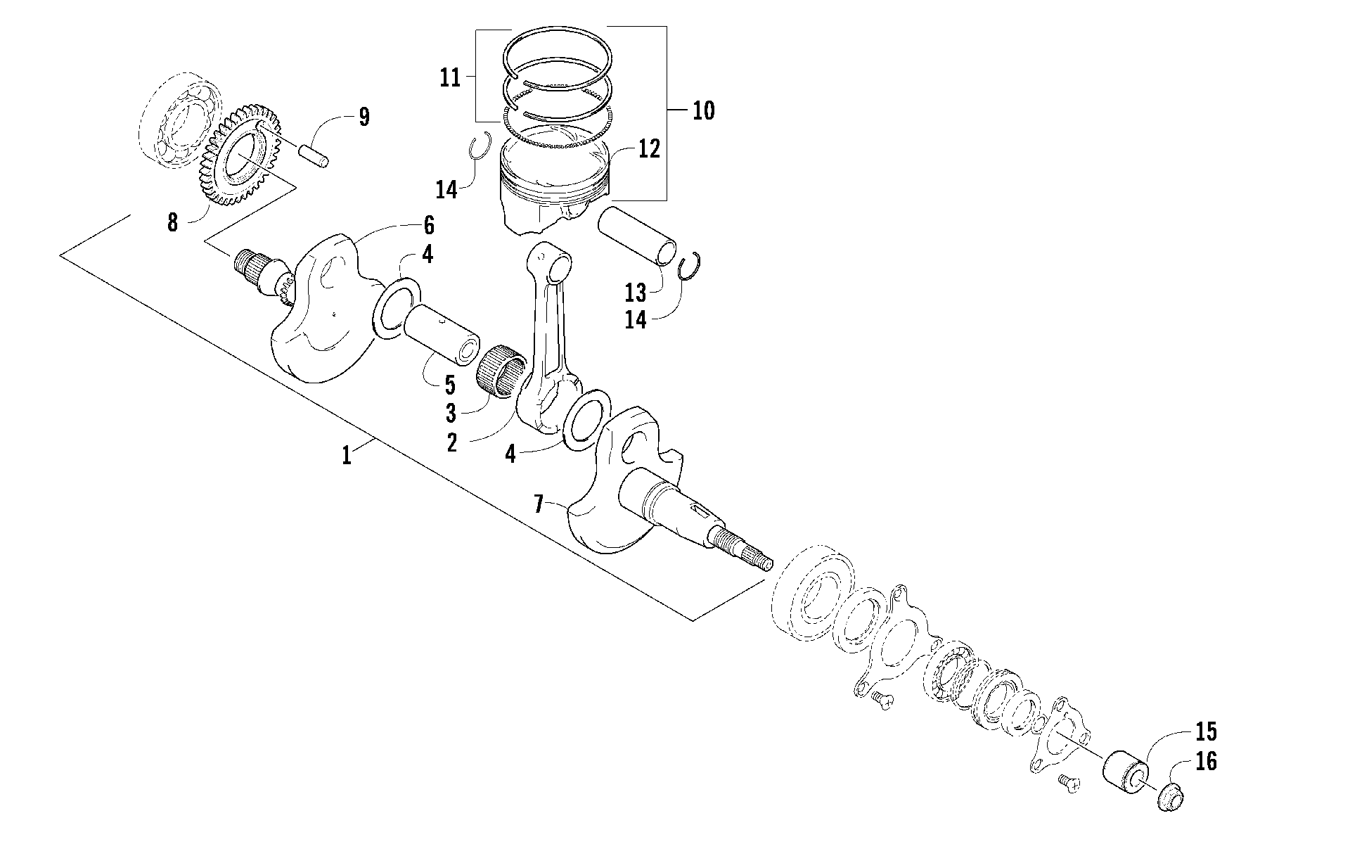 Коленчатый вал AND PISTON ASSEMBLY [90864]