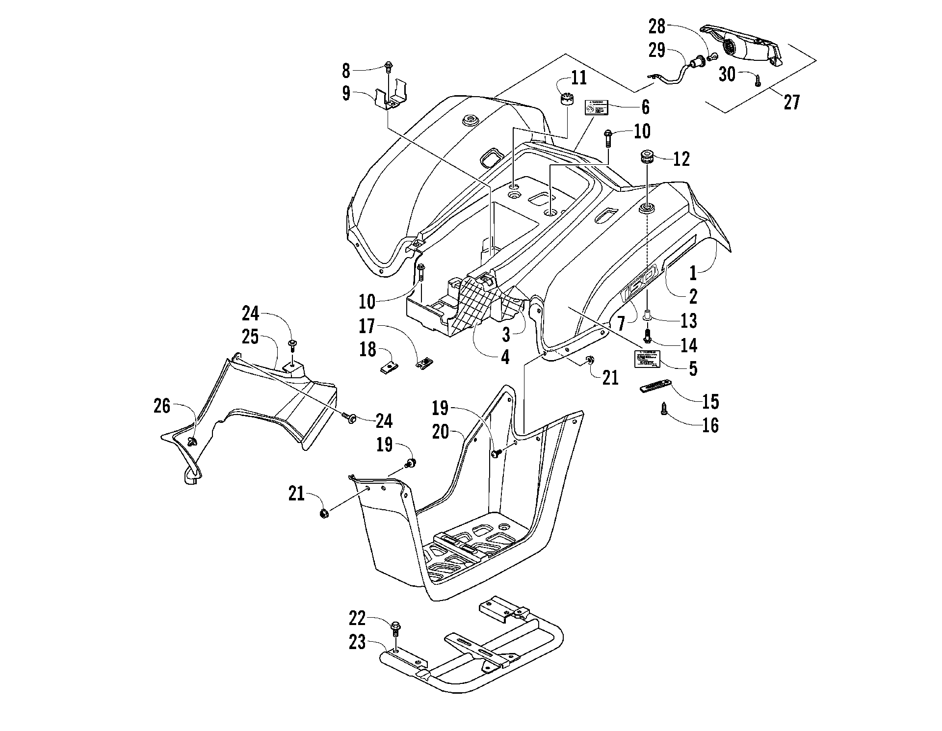 задний кузов панель и TAILLIGHT ASSEMBLIES [98156]