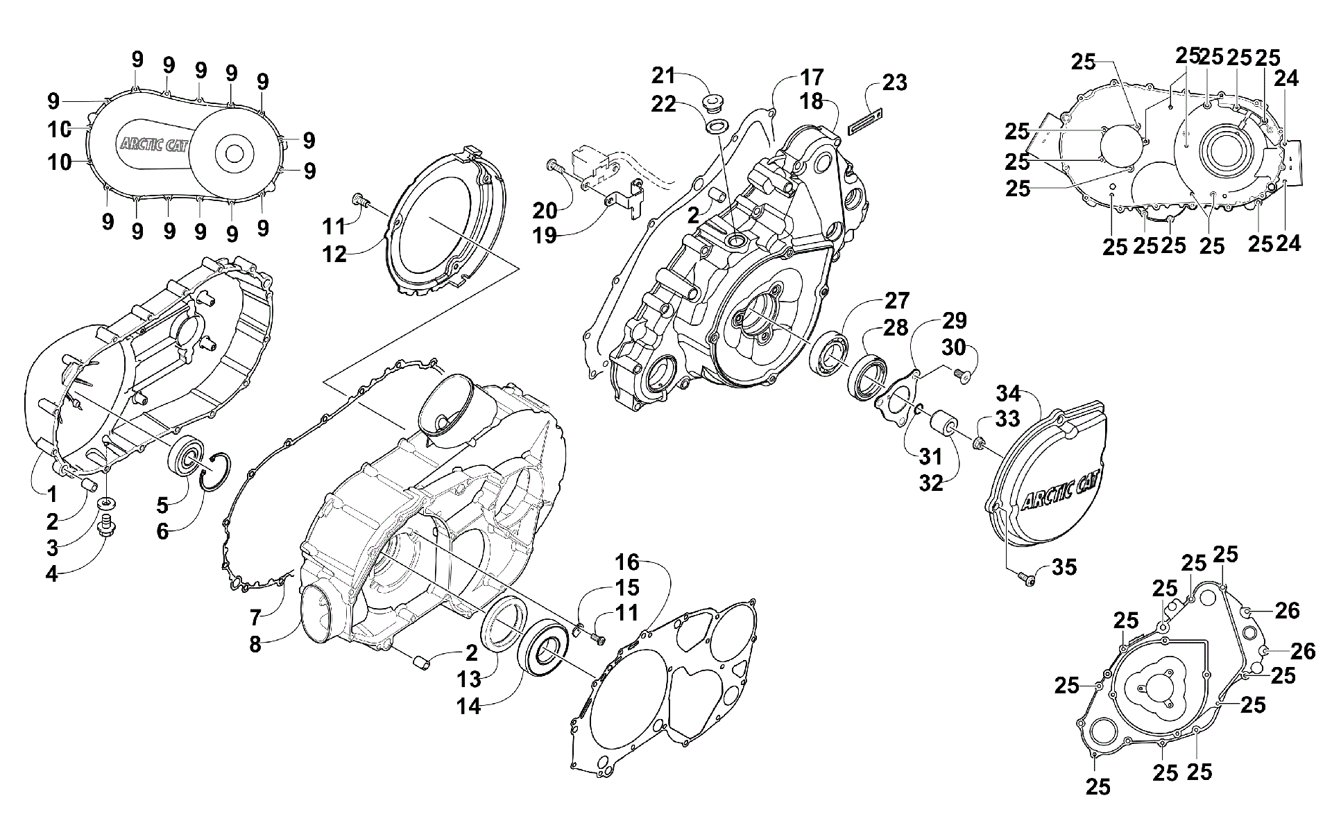 Узел крышки сцепления/ремня/магнето [96563]