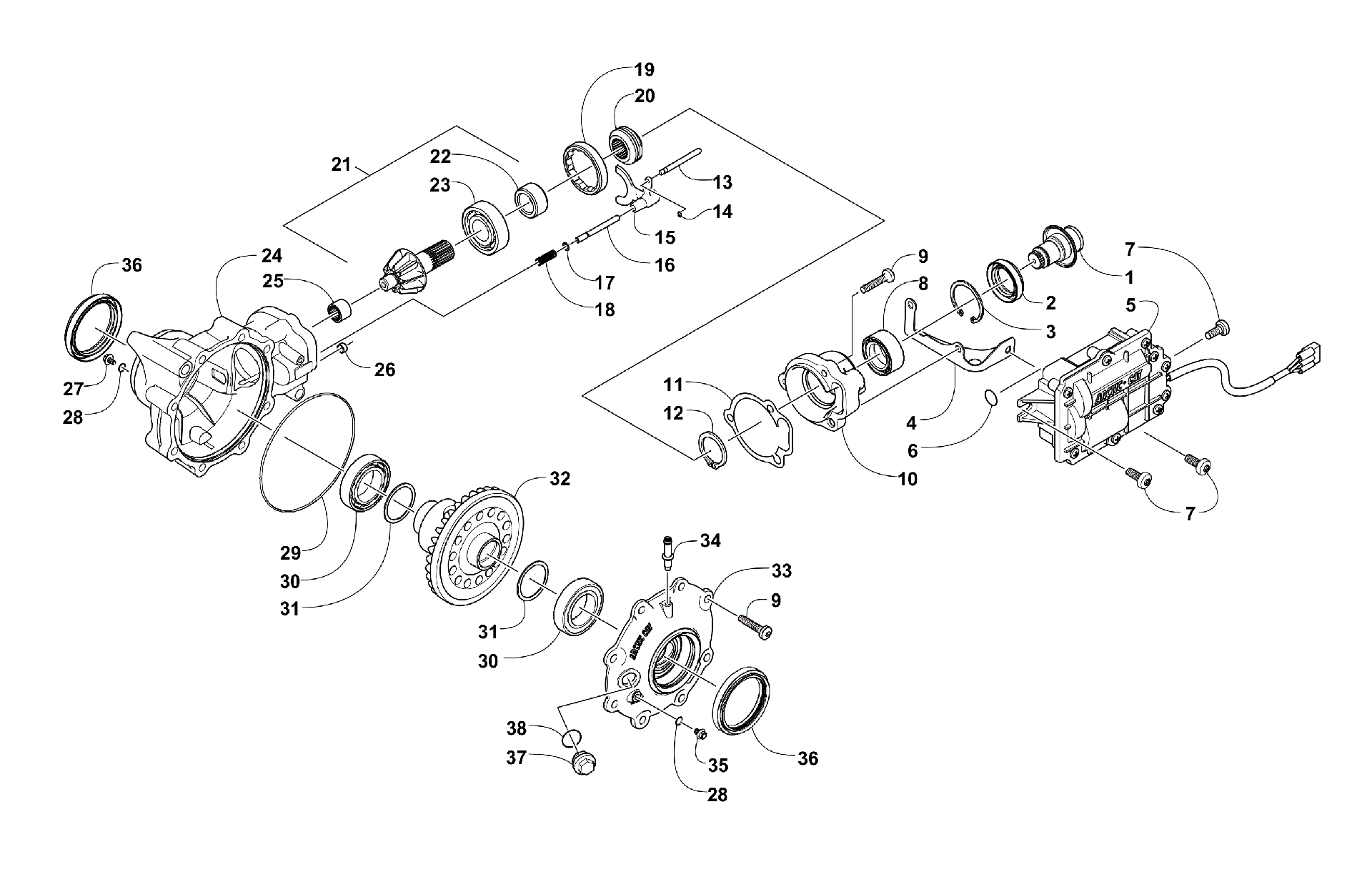 Передняя часть DRIVE GEARCASE ASSEMBLY [97321]
