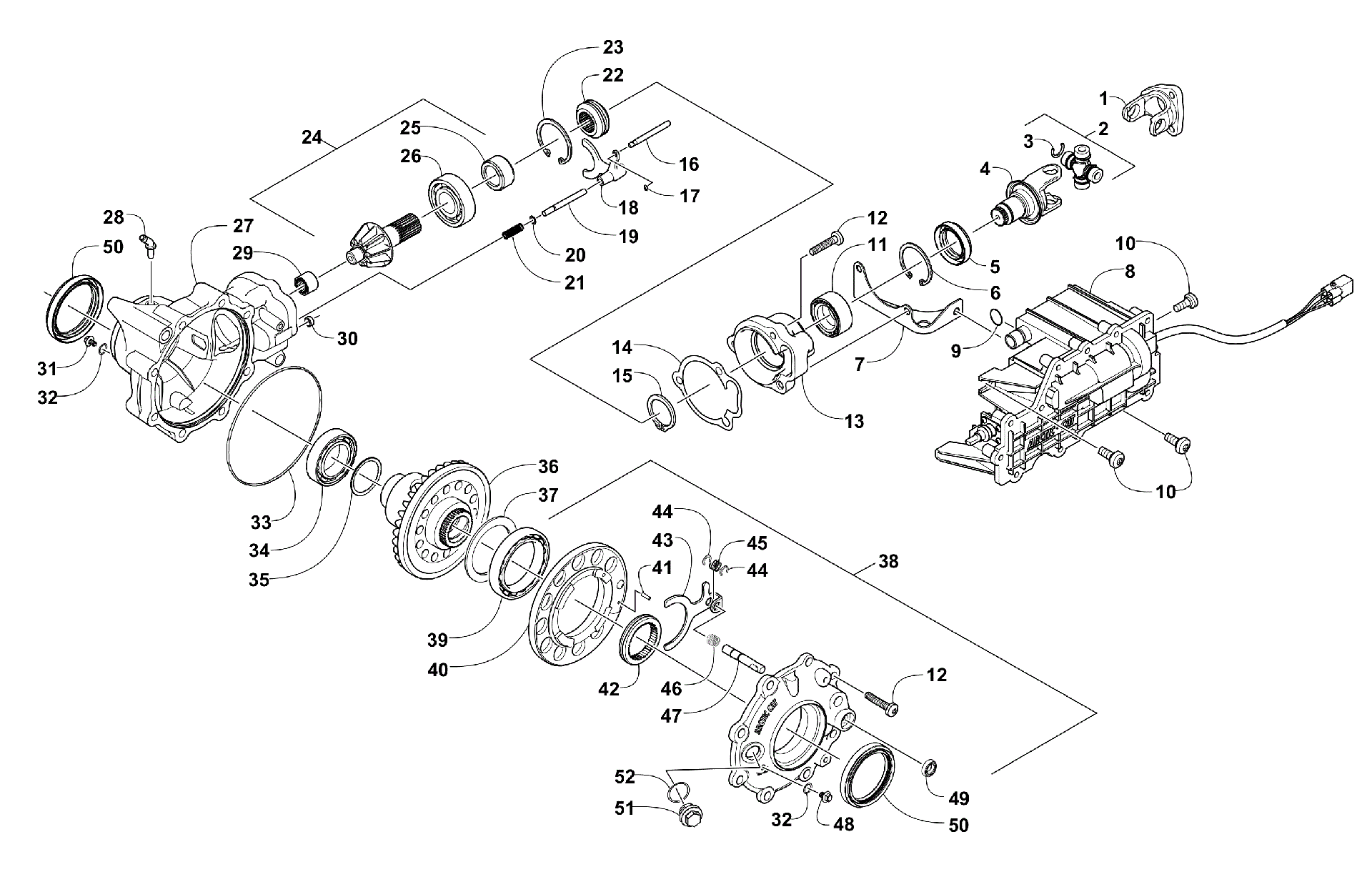 Передняя часть DRIVE GEARCASE ASSEMBLY [95037]