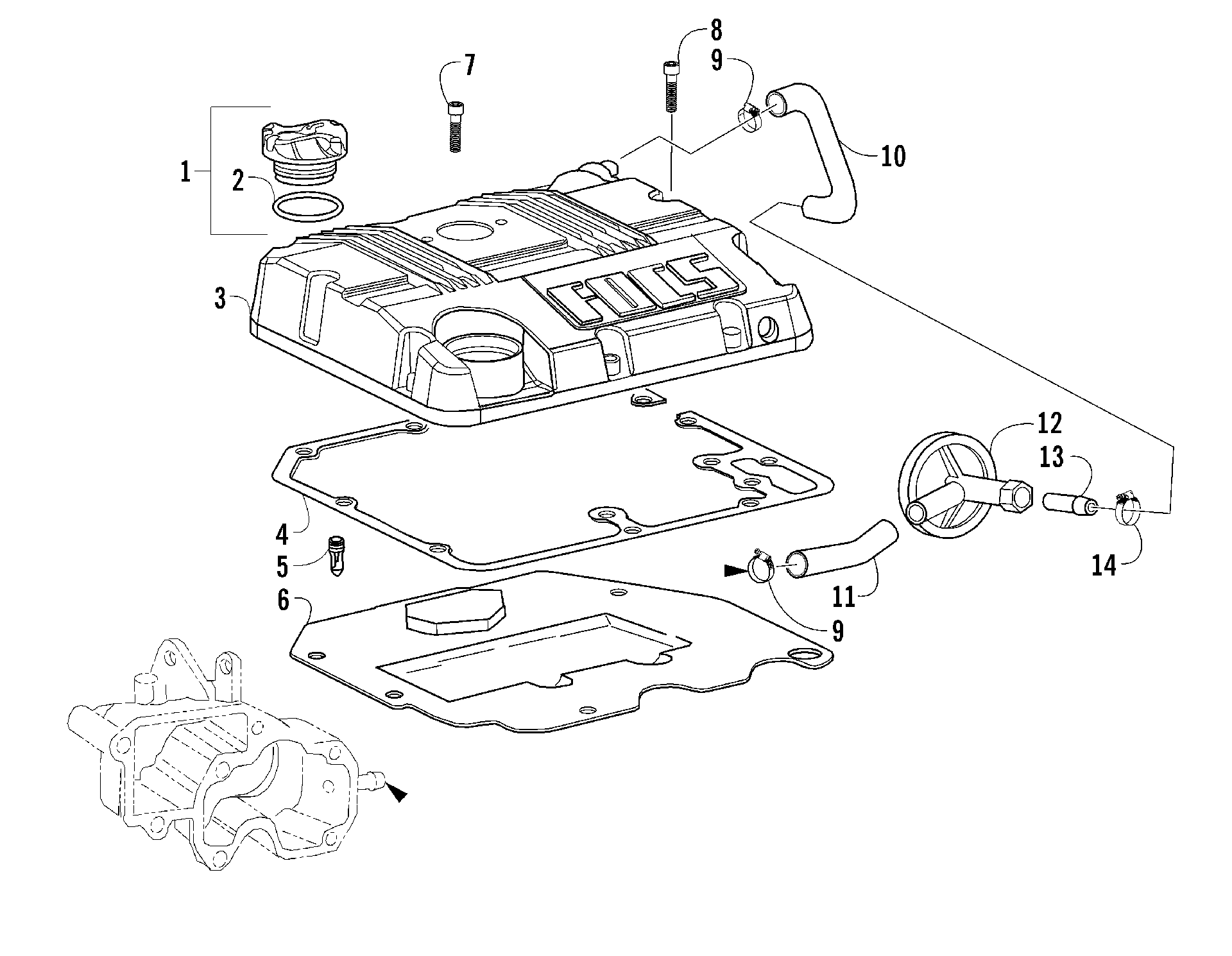 ROCKER ARM крышка и BREATHER SYSTEM ASSEMBLIES [92844]