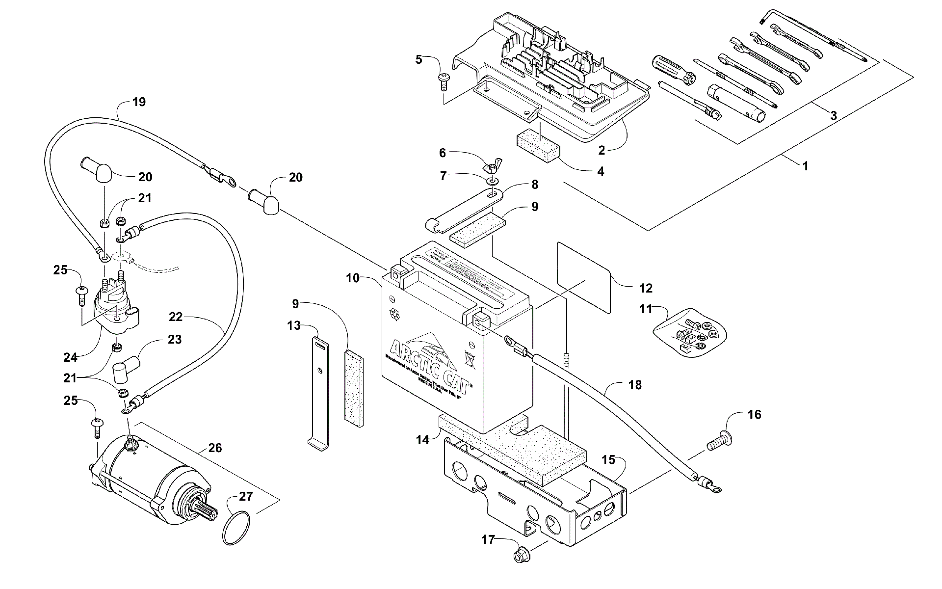 Аккумулятор AND STARTER ASSEMBLY [95099]