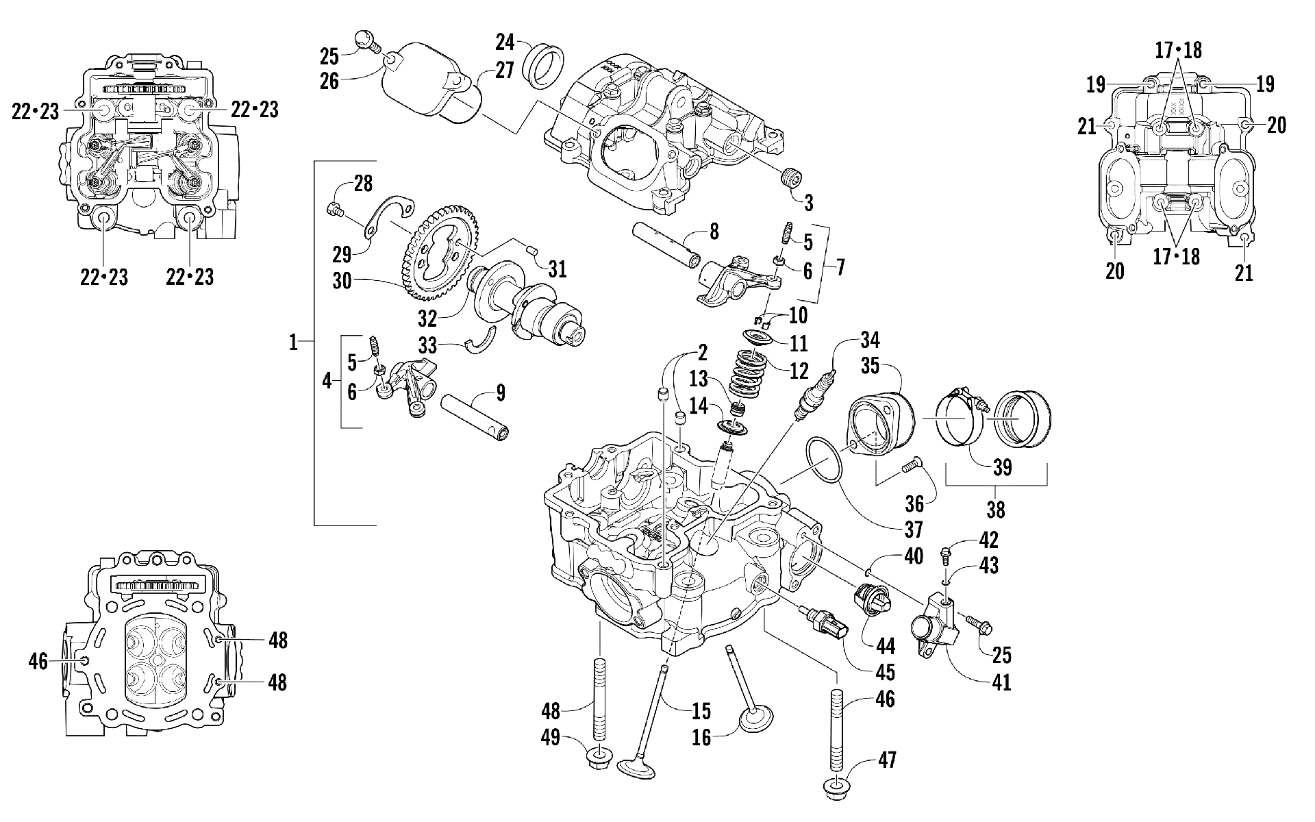 Головка блока цилиндров AND CAMSHAFT/VALVE ASSEMBLY [94433]