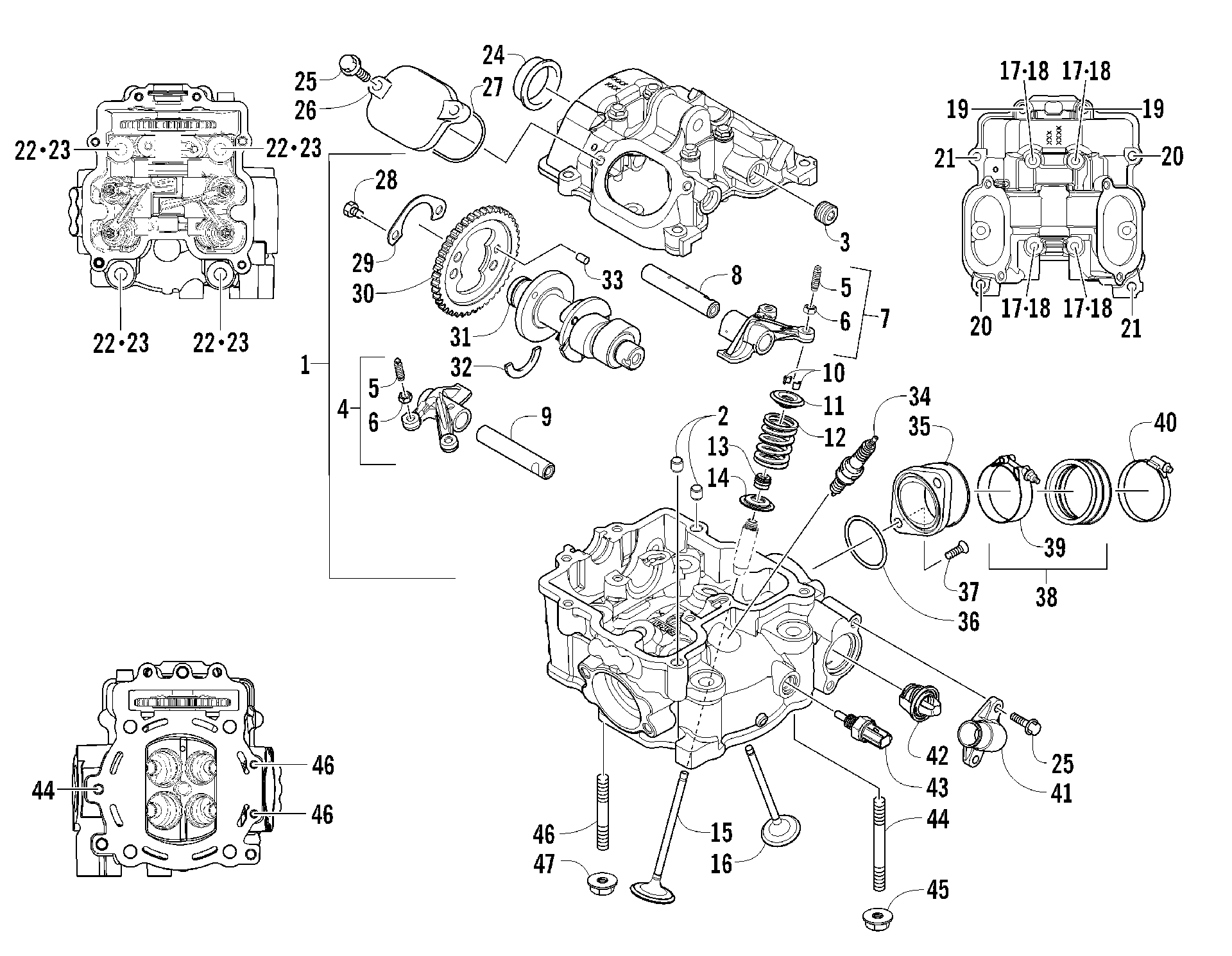 Головка блока цилиндров AND CAMSHAFT/VALVE ASSEMBLY [93116]