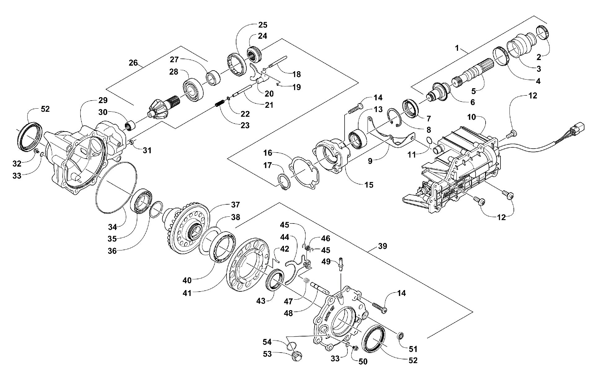 Передняя часть DRIVE GEARCASE ASSEMBLY [93897]