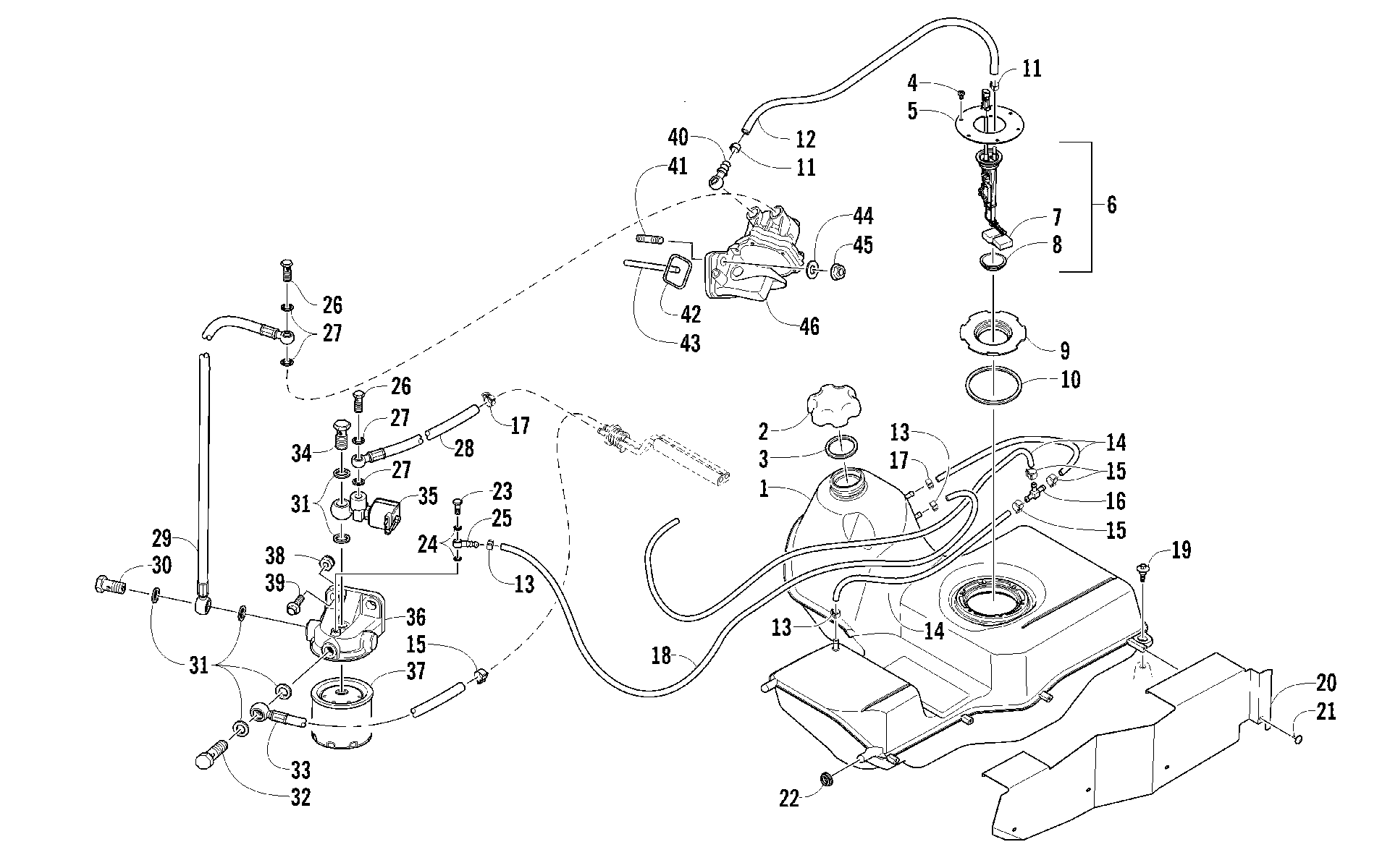 Топливный бак AND FUEL FILTER ASSEMBLIES [94172]