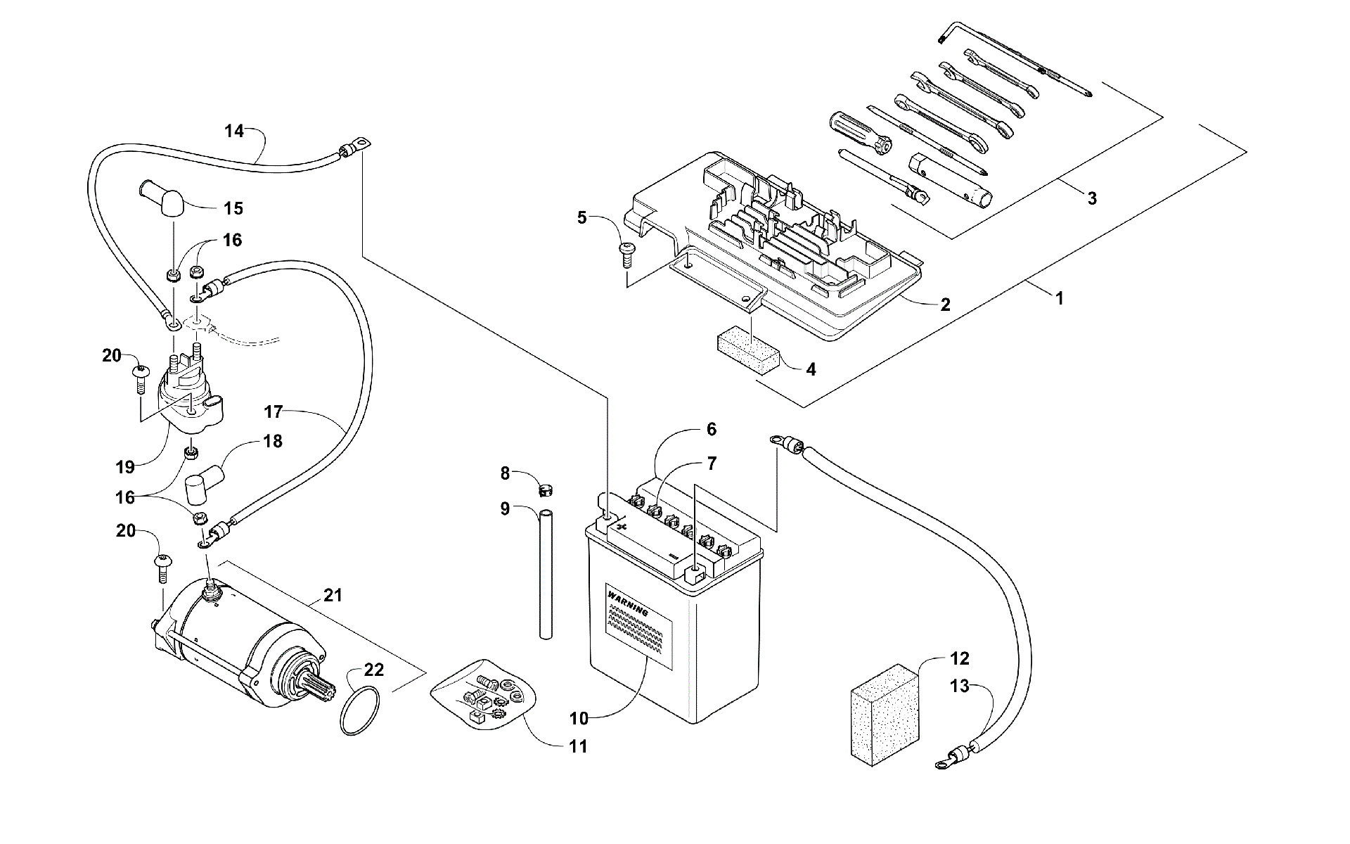 Аккумулятор AND STARTER ASSEMBLY [93399]