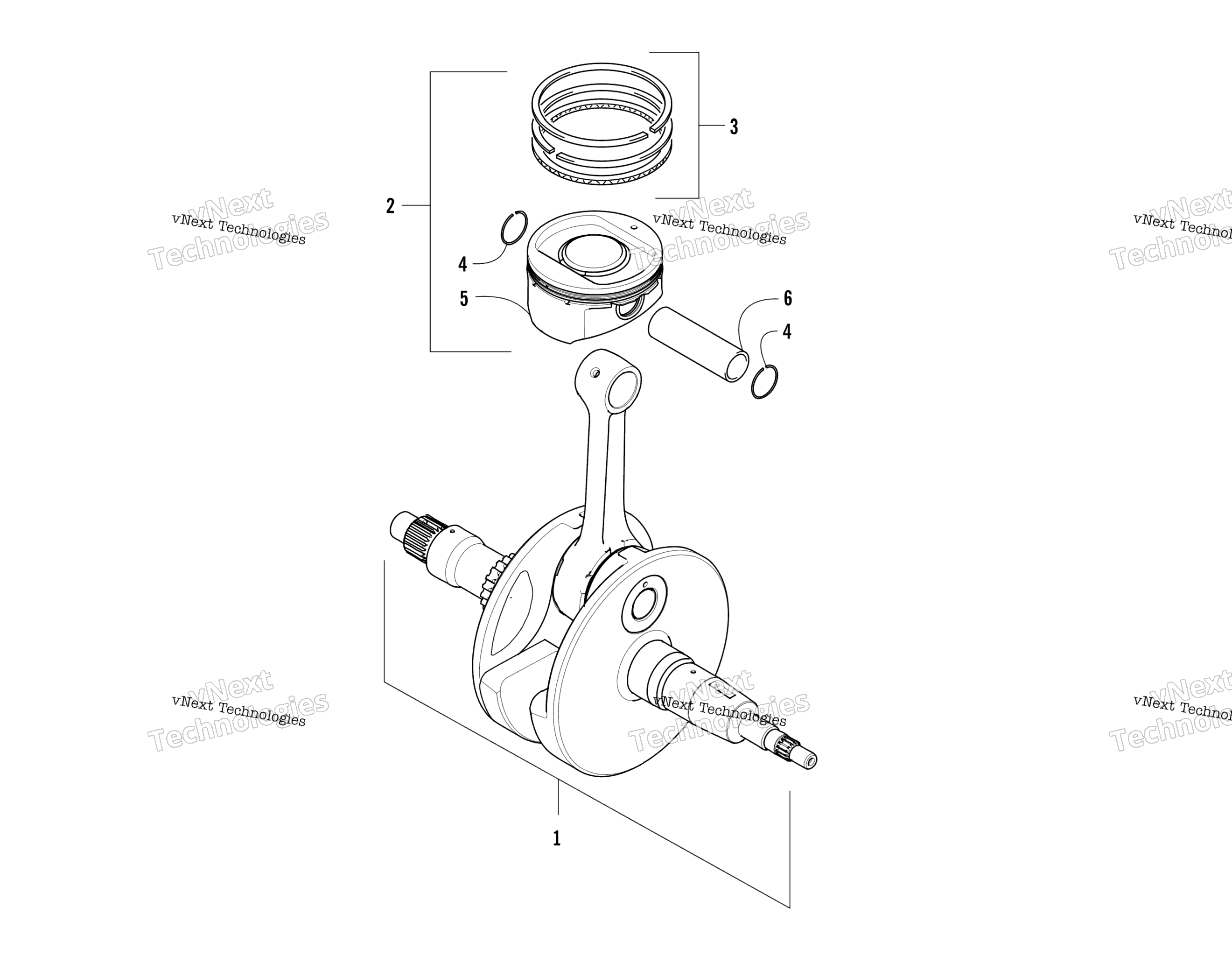 Коленчатый вал And Piston Assembly