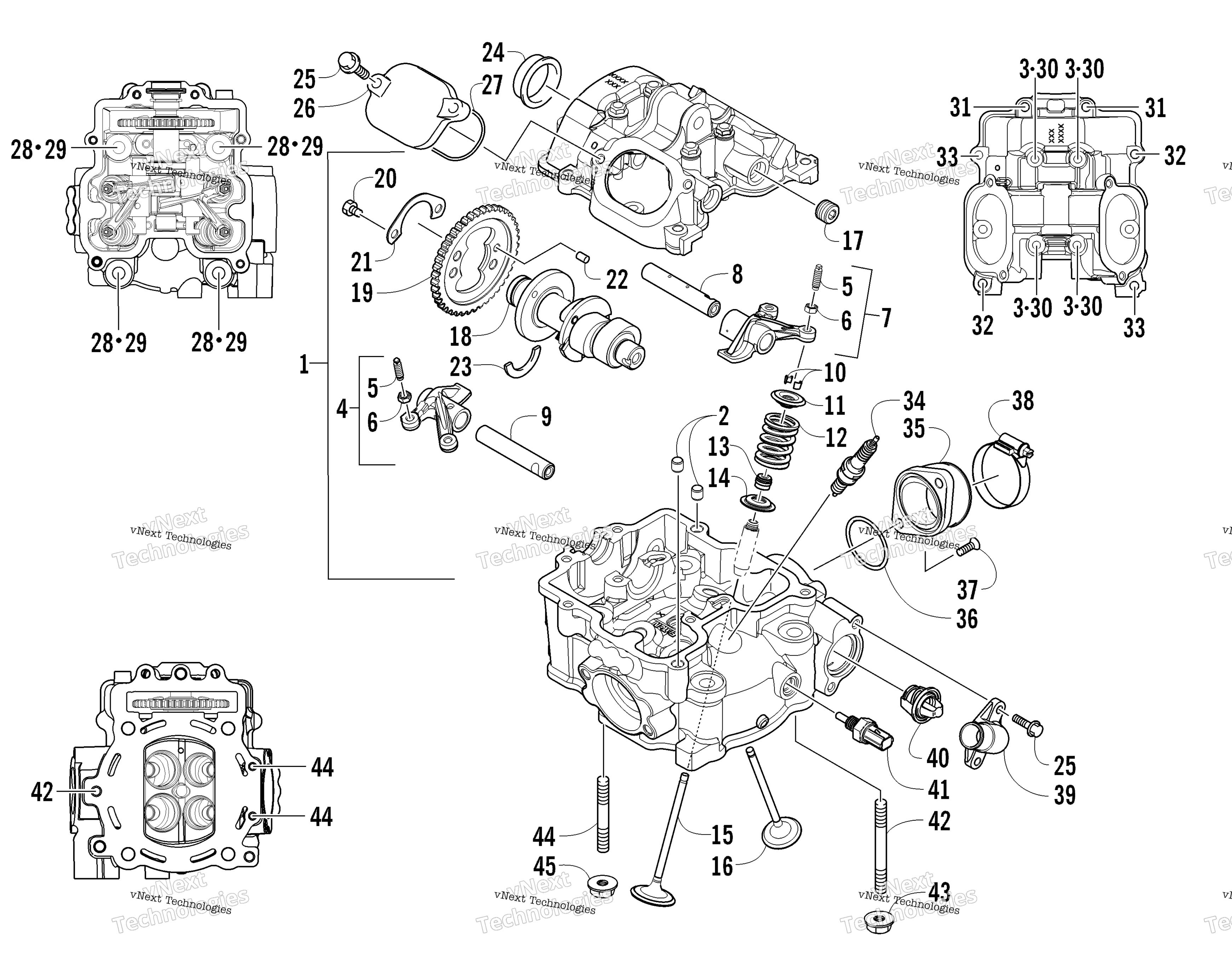 Цилиндр Head And Camshaft/Valve Assembly