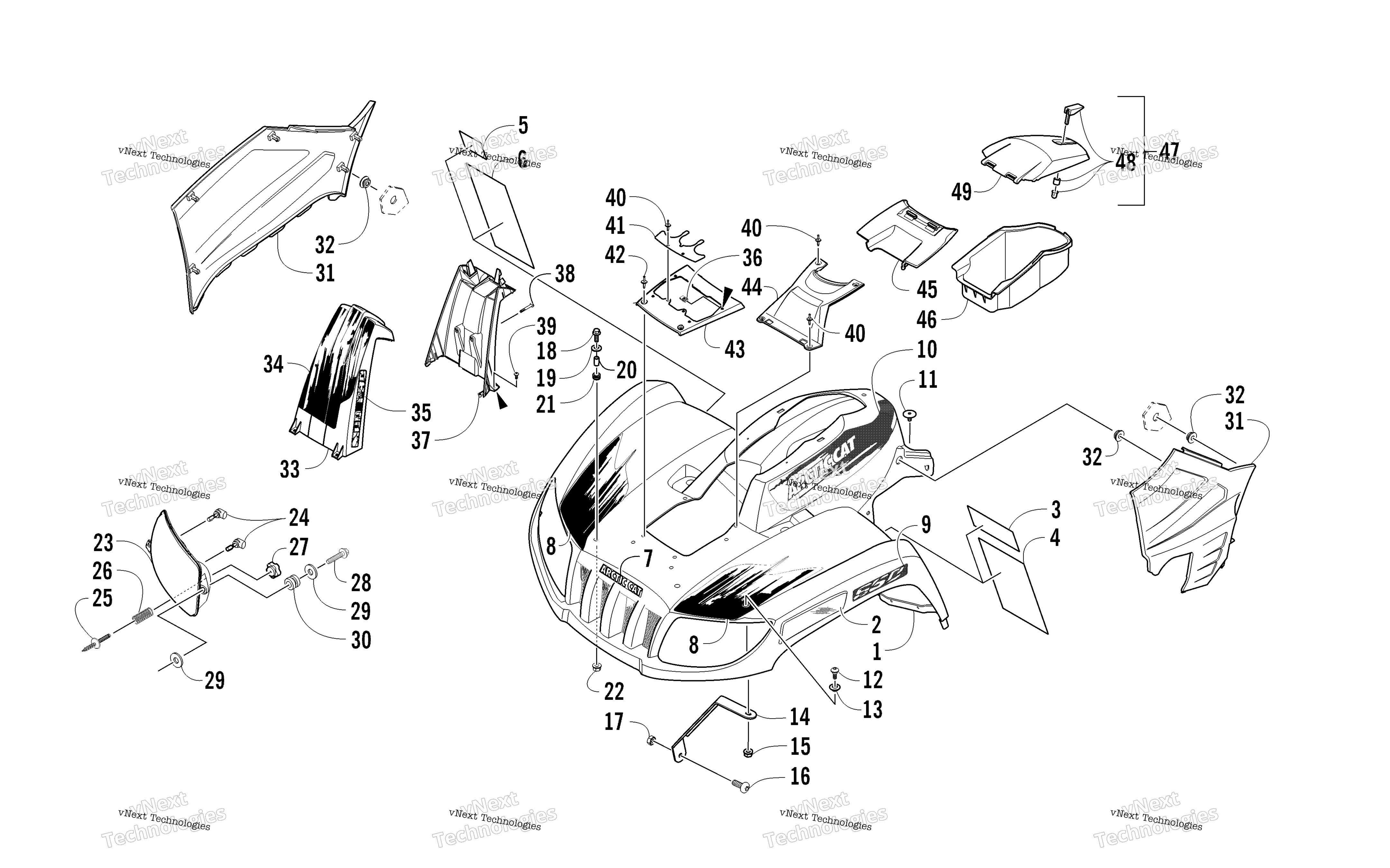 Передняя часть Body Panel And Headlight Assemblies